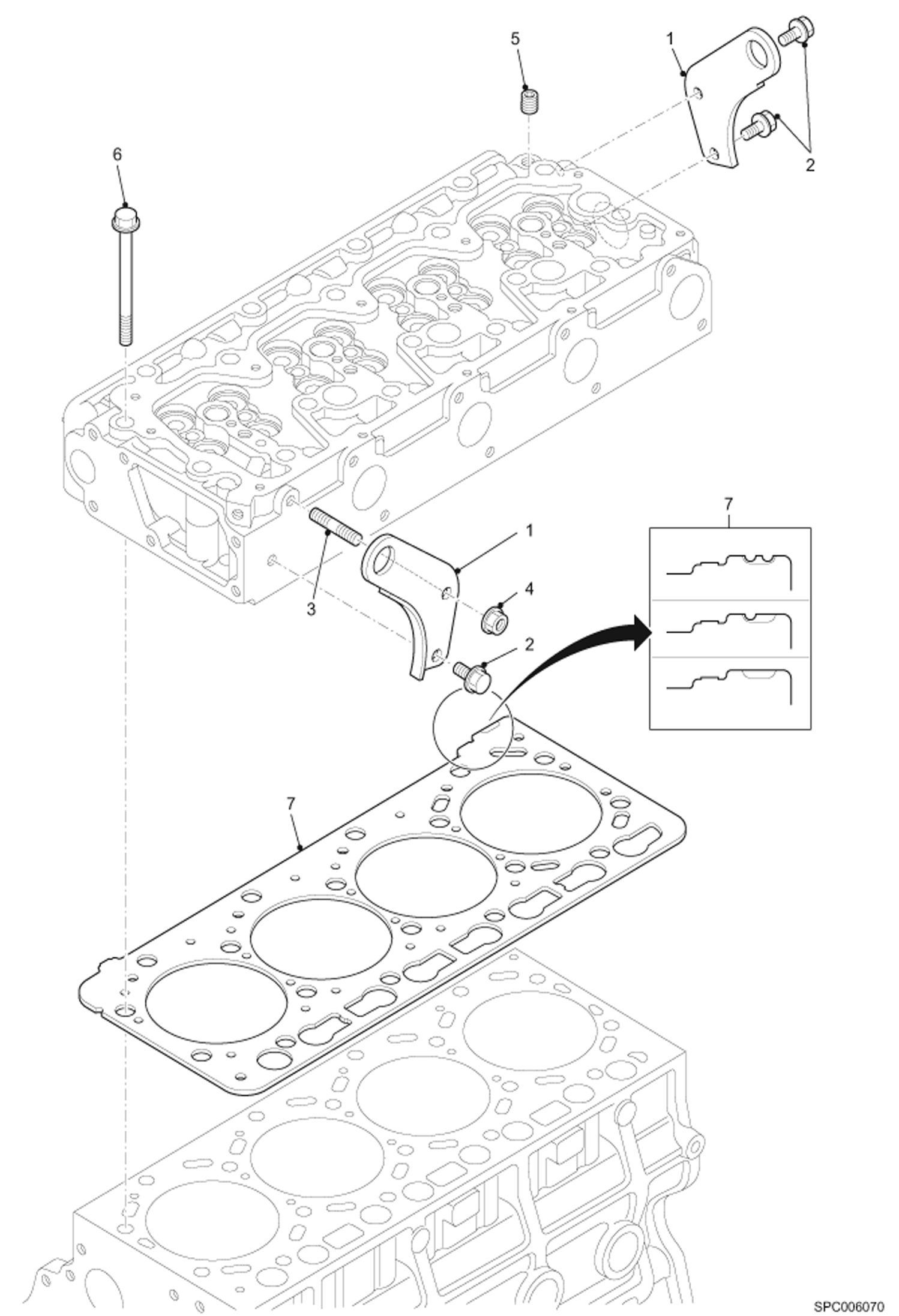 Схема запчастей Bobcat V417 - CYLINDER HEAD POWER UNIT