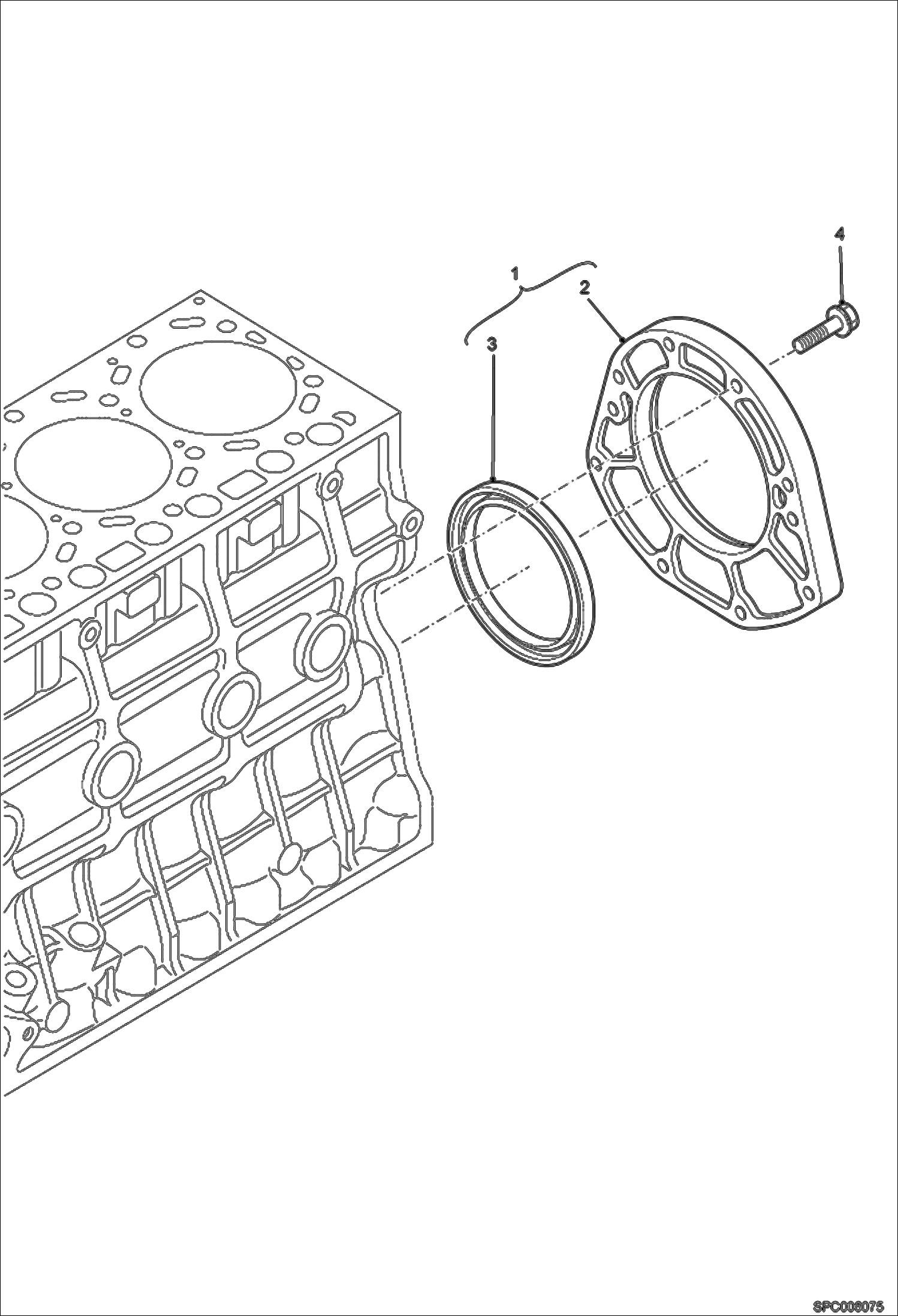 Схема запчастей Bobcat V417 - MAIN BEARING CASE POWER UNIT