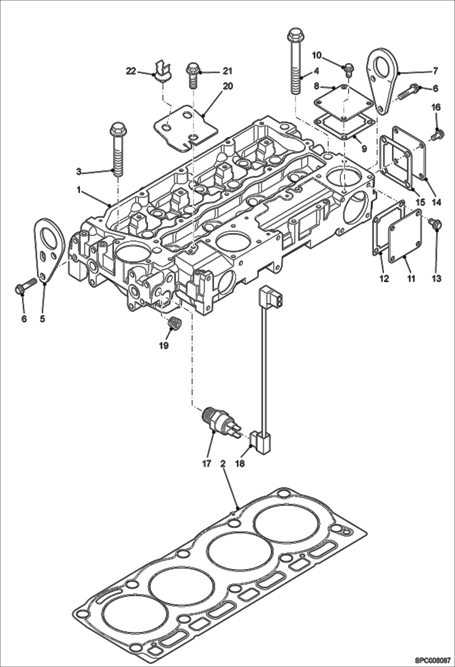 Схема запчастей Bobcat T35100 - CYLINDER HEAD INSTALLATION POWER UNIT