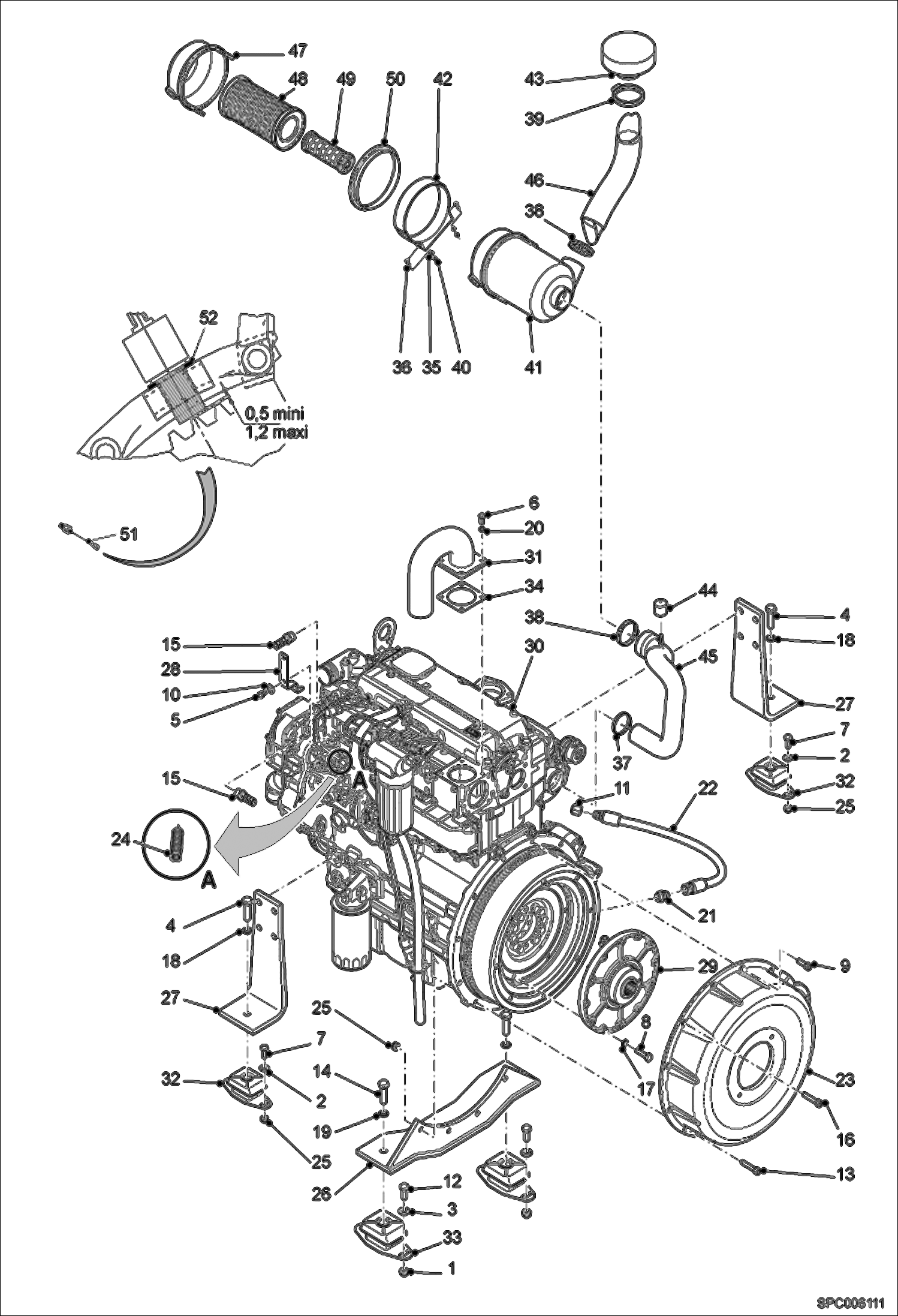 Схема запчастей Bobcat T40170 - ENGINE INSTALLATION POWER UNIT