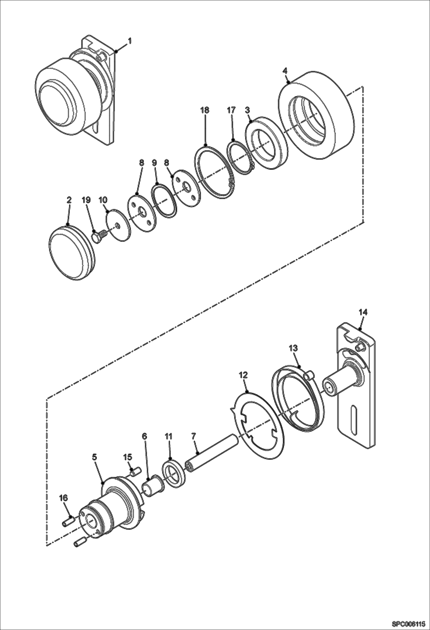 Схема запчастей Bobcat V417 - IDLER ASSY POWER UNIT