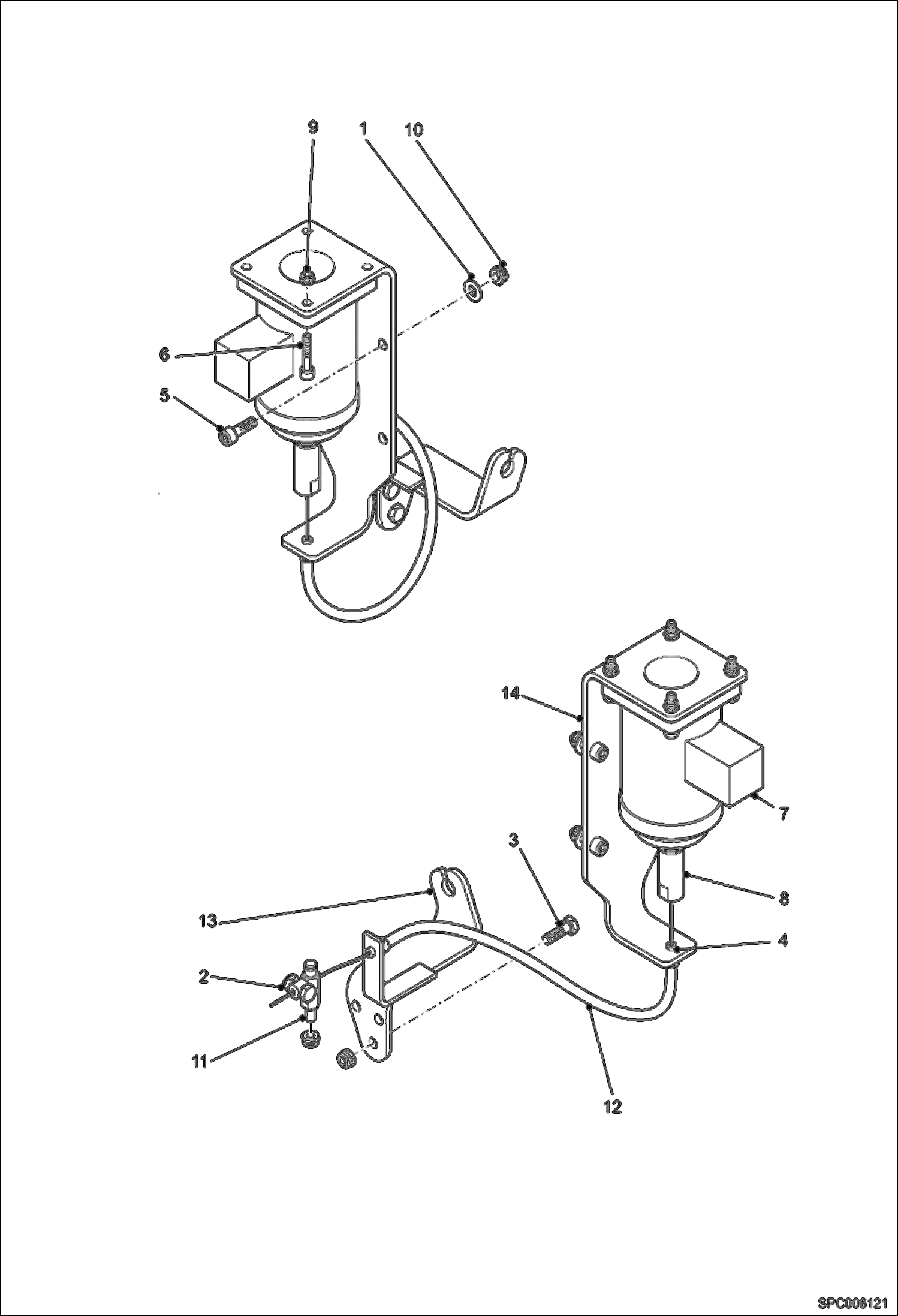 Схема запчастей Bobcat T35120SL - REMOTE THROTTLE CONTROL POWER UNIT