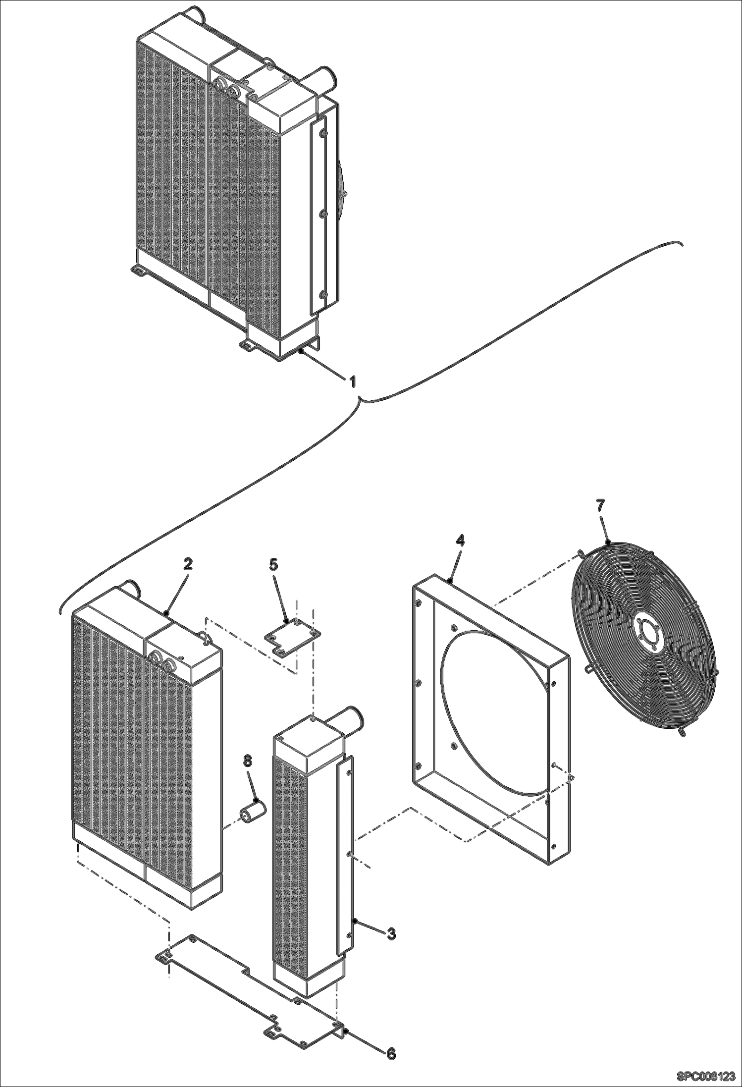 Схема запчастей Bobcat T35120L - RADIATOR POWER UNIT