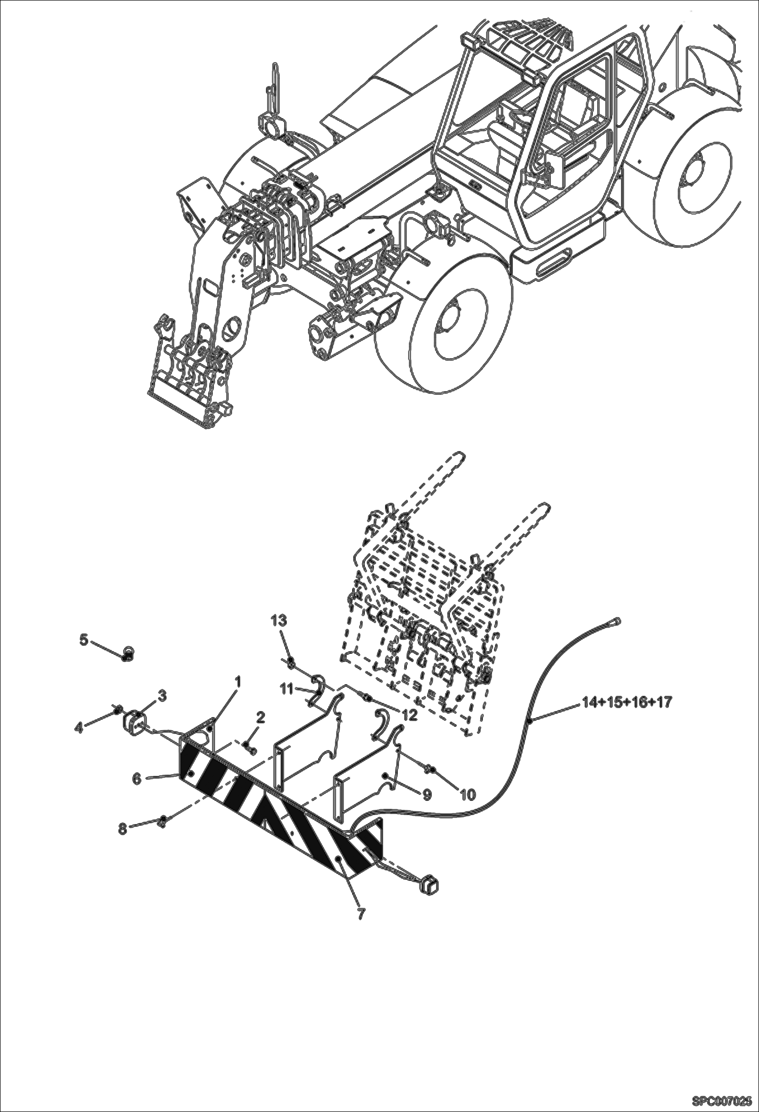 Схема запчастей Bobcat T40140 - FRONTAL SAFETY SIGNALLING FOR GERMANY ACCESSORIES & OPTIONS