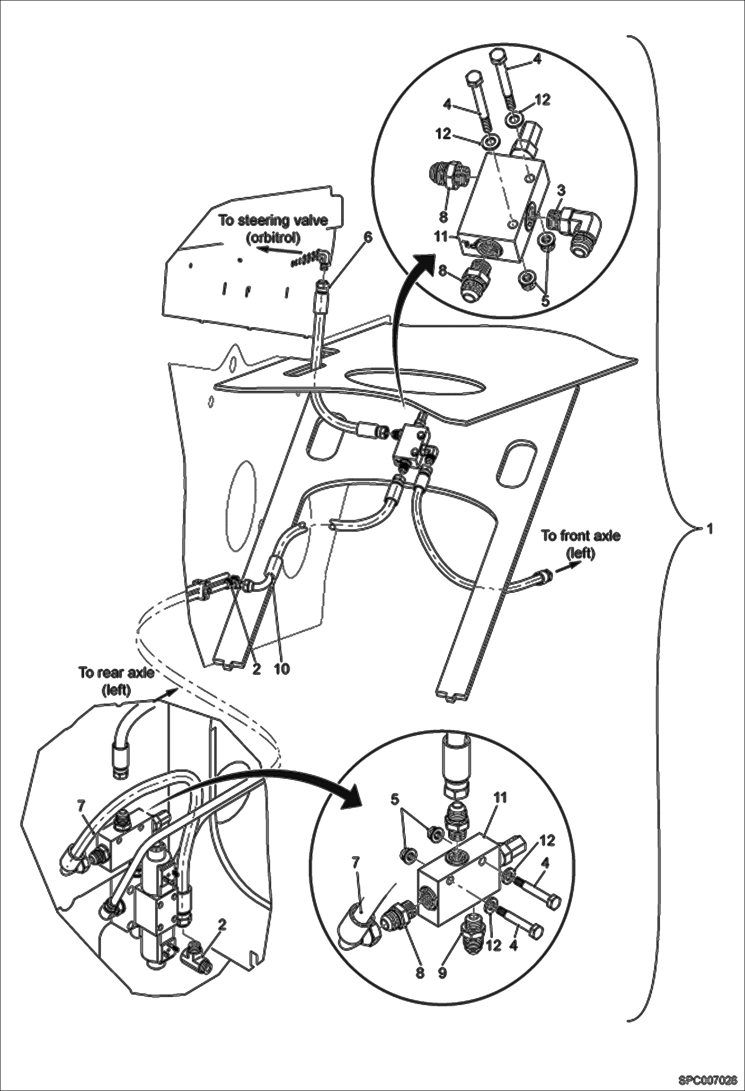 Схема запчастей Bobcat T40140 - STEERING BALANCE KIT ACCESSORIES & OPTIONS