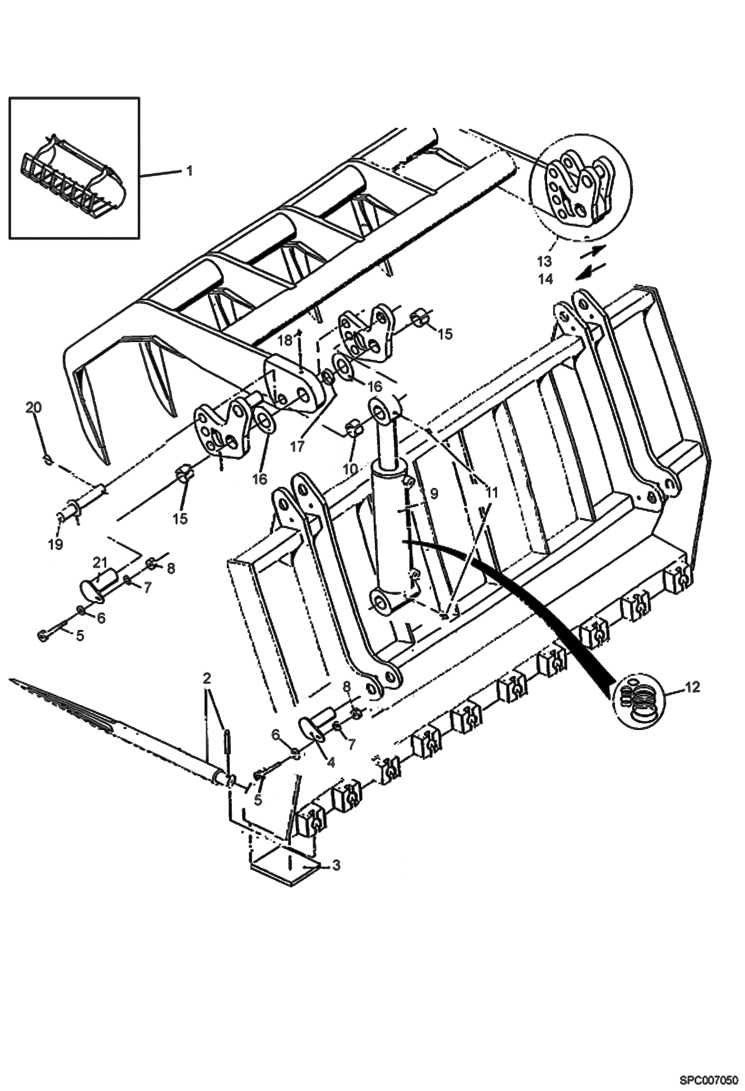 Схема запчастей Bobcat T2566 - MANURE FORK WITH GRAB ACCESSORIES & OPTIONS