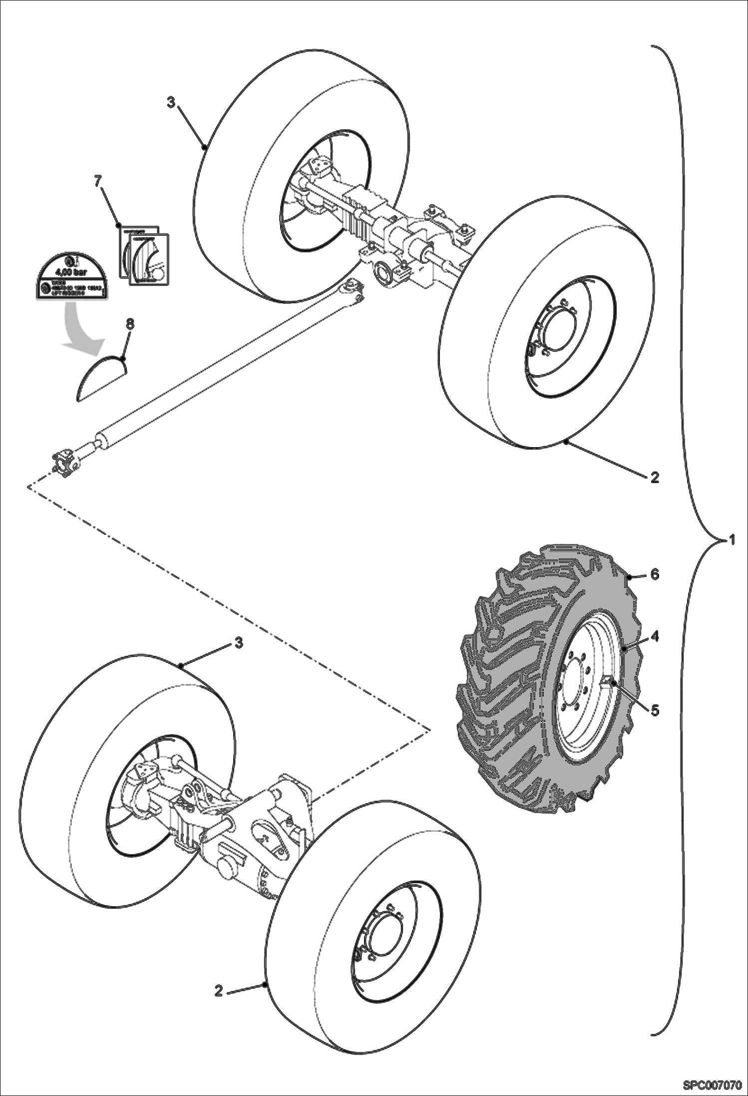 Схема запчастей Bobcat T35120L - WHEELS ACCESSORIES & OPTIONS