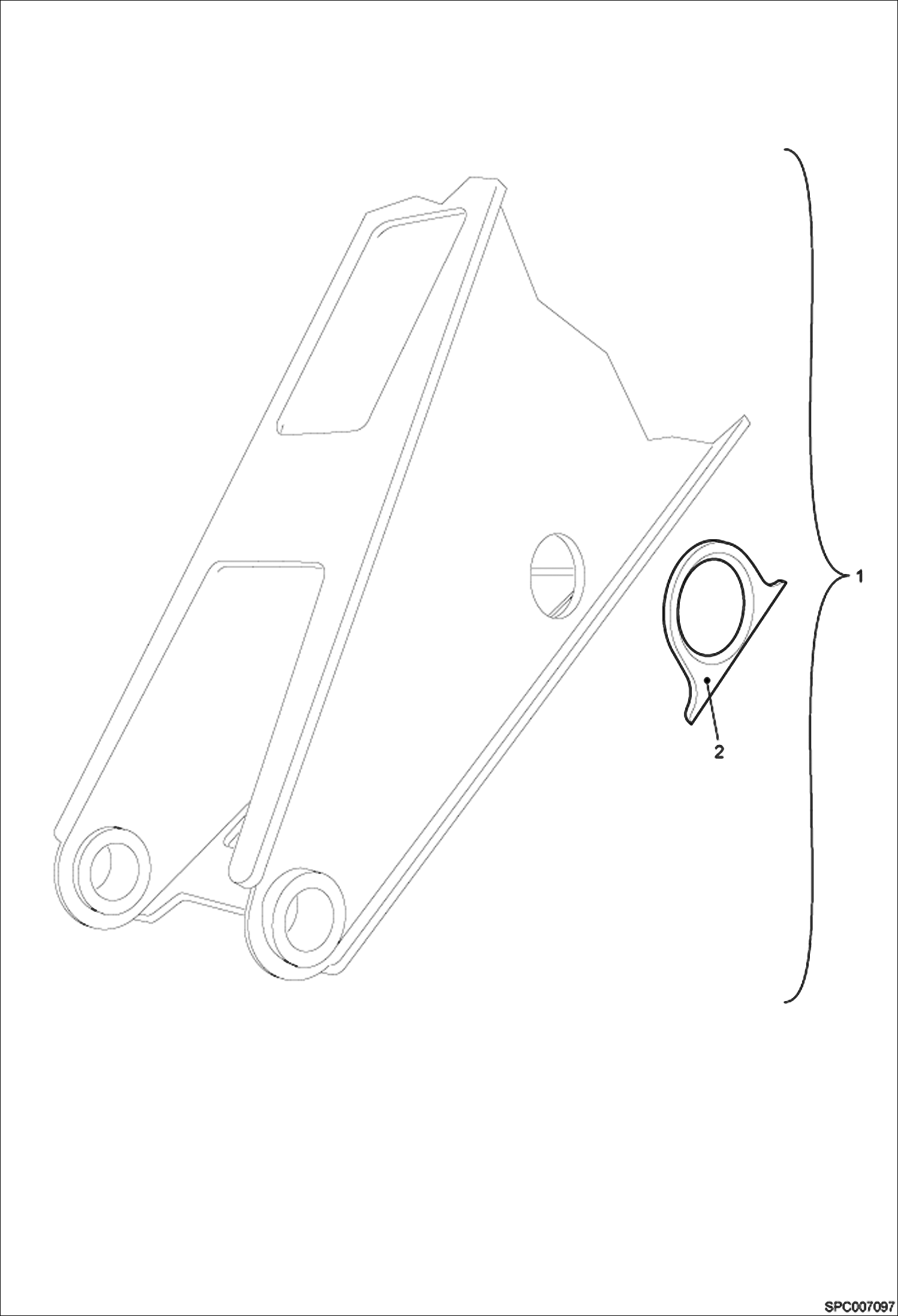 Схема запчастей Bobcat V723 - BOOM HEAD REINFORCEMENT AT Z BAR PIN KIT ACCESSORIES & OPTIONS