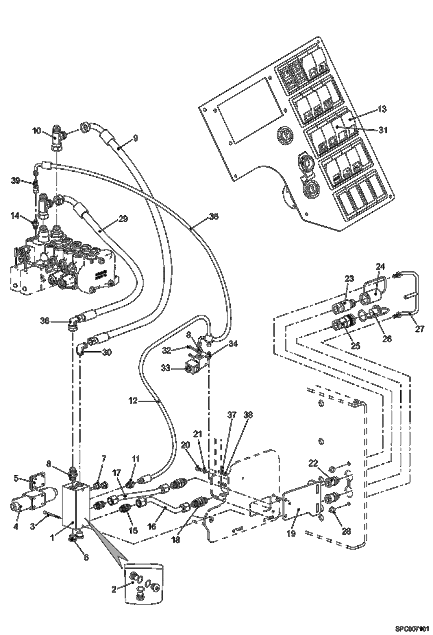 Схема запчастей Bobcat T35120SL - REAR HYDRAULIC FUNCTION ACCESSORIES & OPTIONS