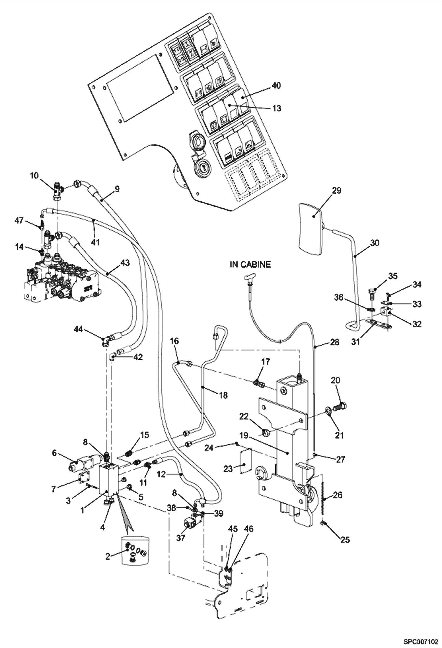 Схема запчастей Bobcat T35120L - REAR HYDRAULIC HOOK ACCESSORIES & OPTIONS