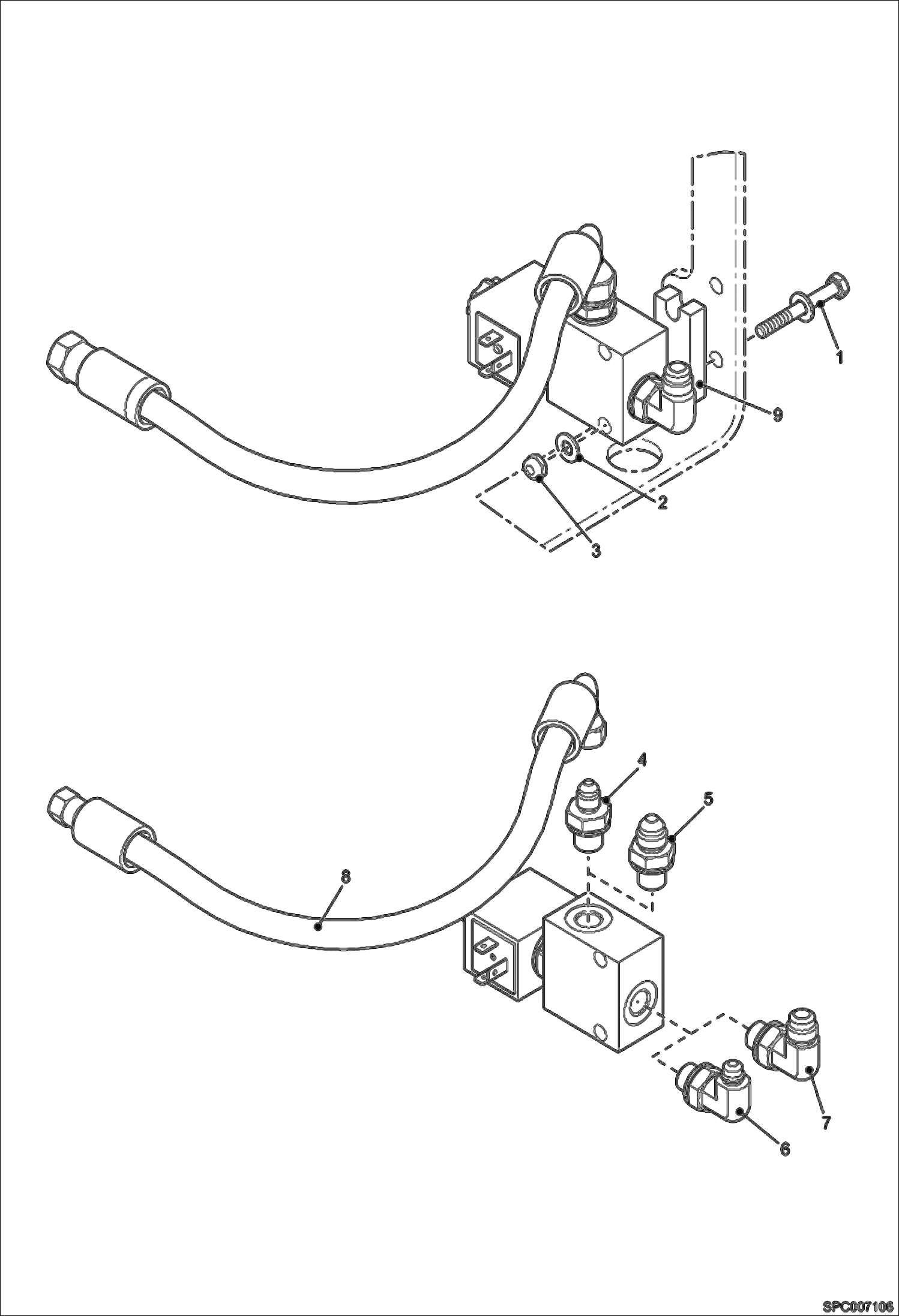 Схема запчастей Bobcat T35120SL - PRESSURE RETAINING KIT FOR REAR HYDR FUNCTION ACCESSORIES & OPTIONS