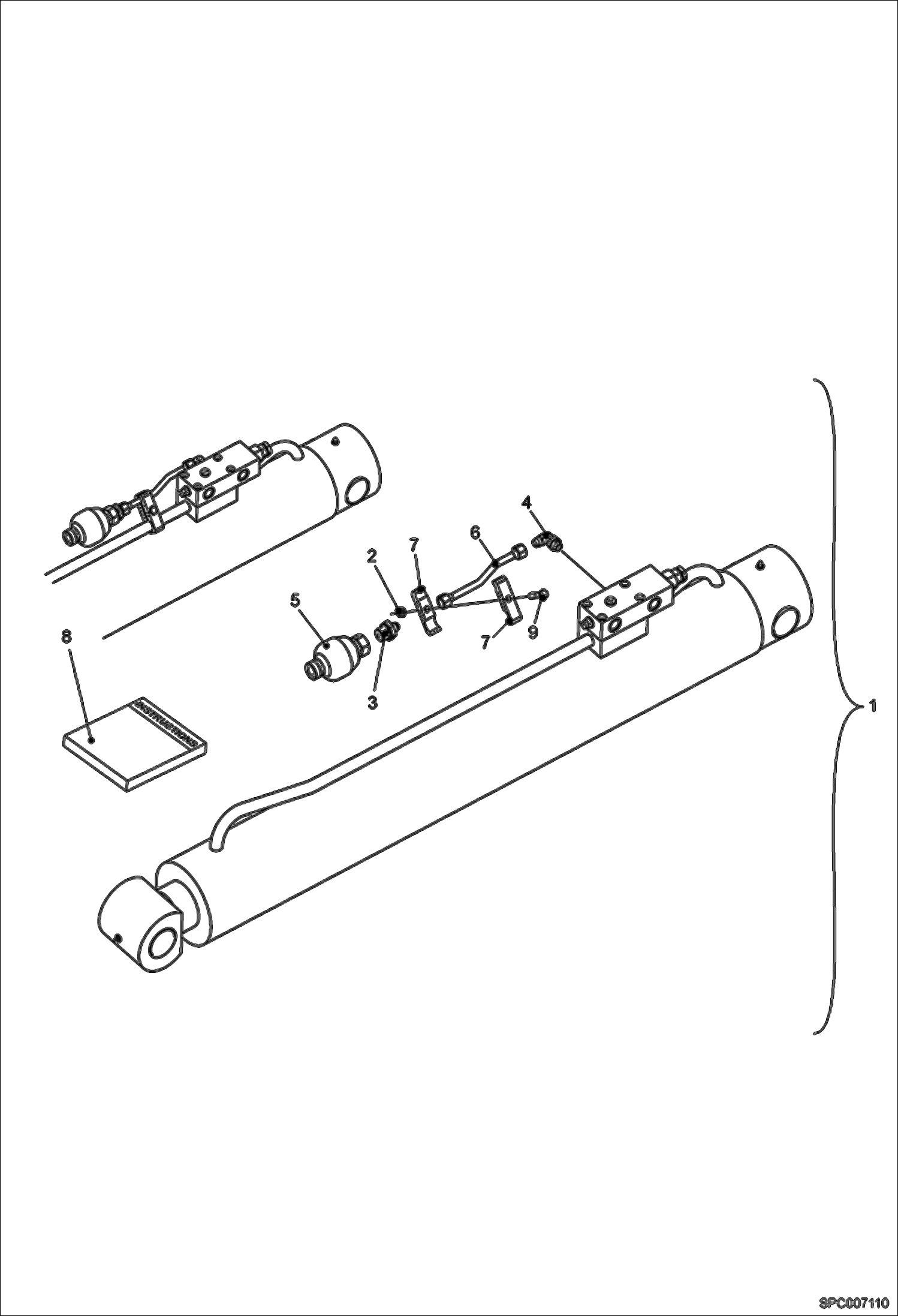 Схема запчастей Bobcat V723 - LIFT CYLINDER ACCUMULATOR KIT ACCESSORIES & OPTIONS