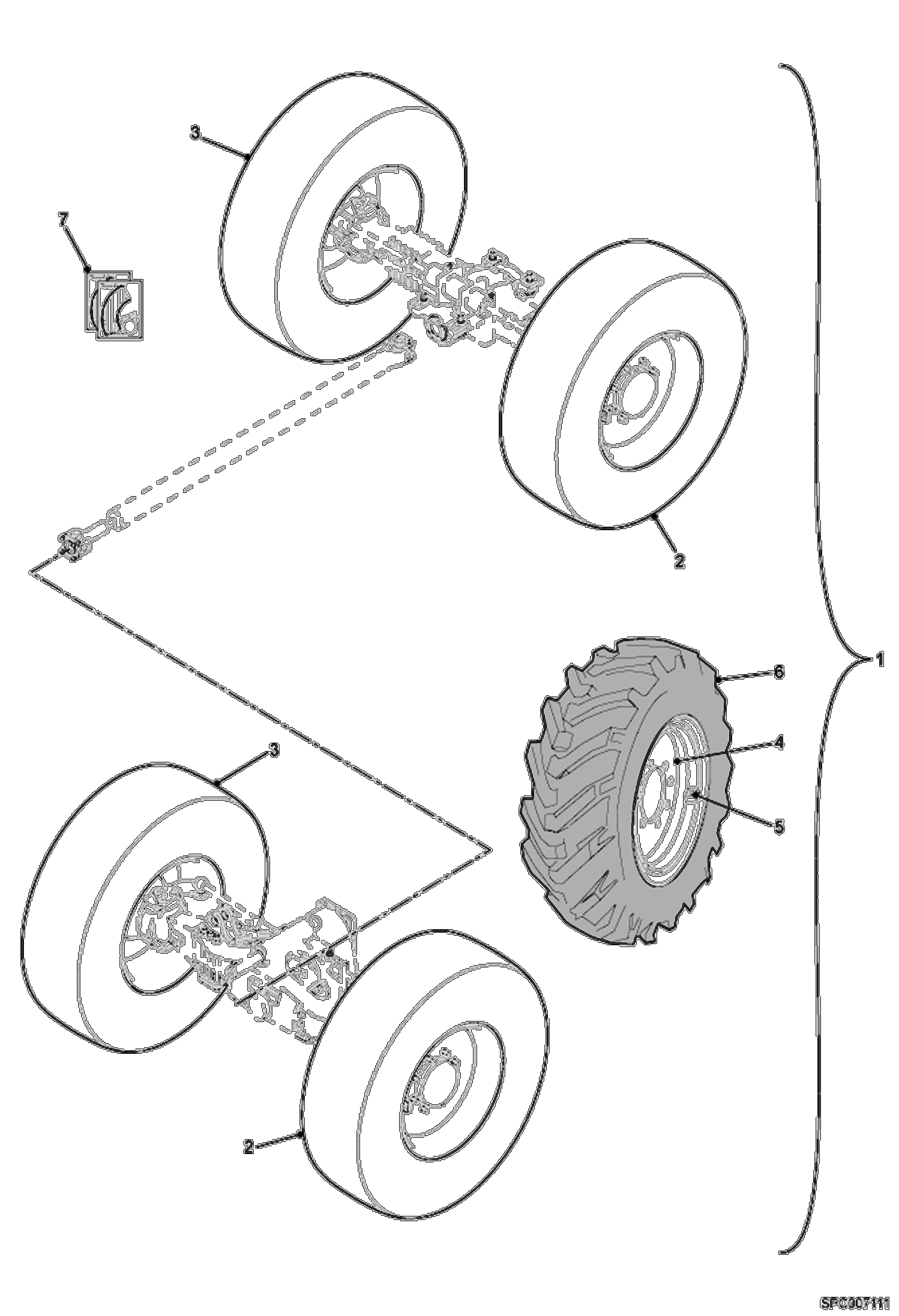 Схема запчастей Bobcat V518 - TITAN 400/70-R20 WHEELS ACCESSORIES & OPTIONS