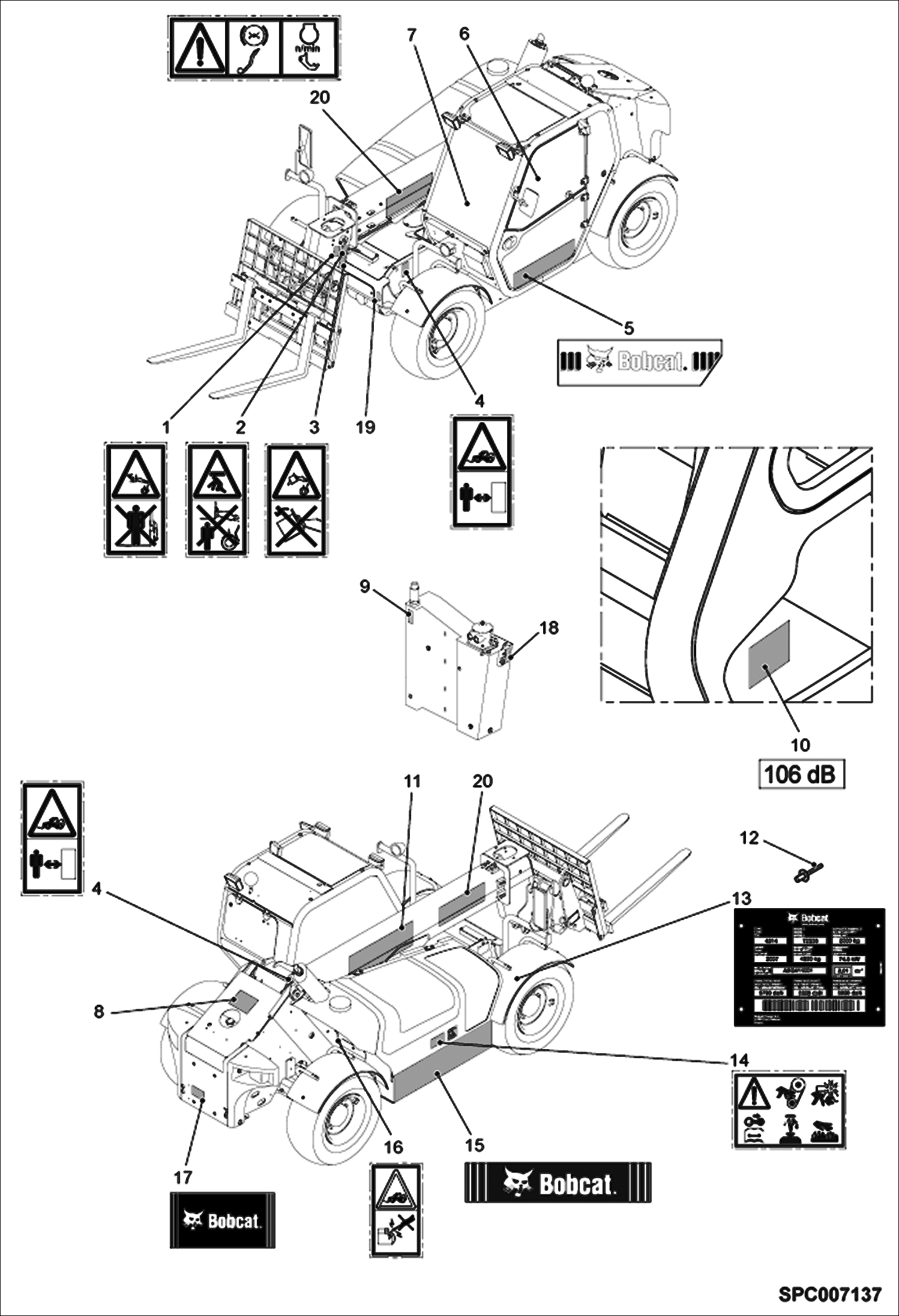 Схема запчастей Bobcat T2566 - BOBCAT DECALS ACCESSORIES & OPTIONS