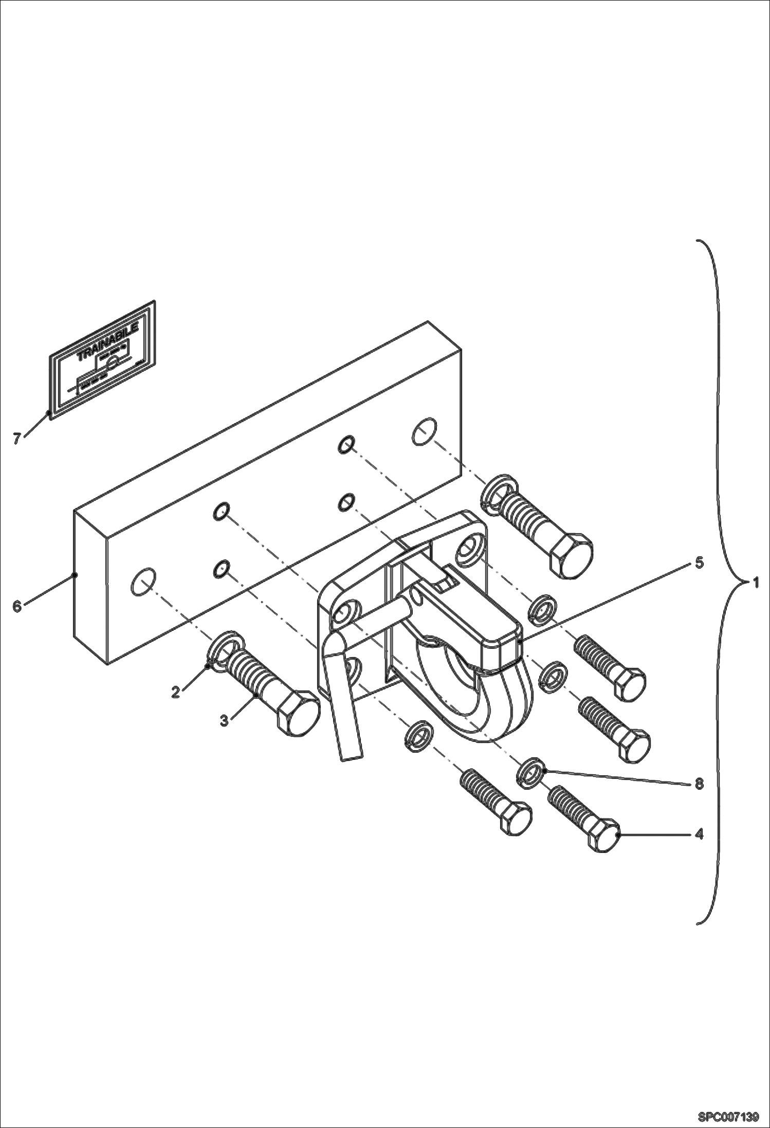 Схема запчастей Bobcat T35120L - SPECIAL HOOK FOR ITALY ACCESSORIES & OPTIONS