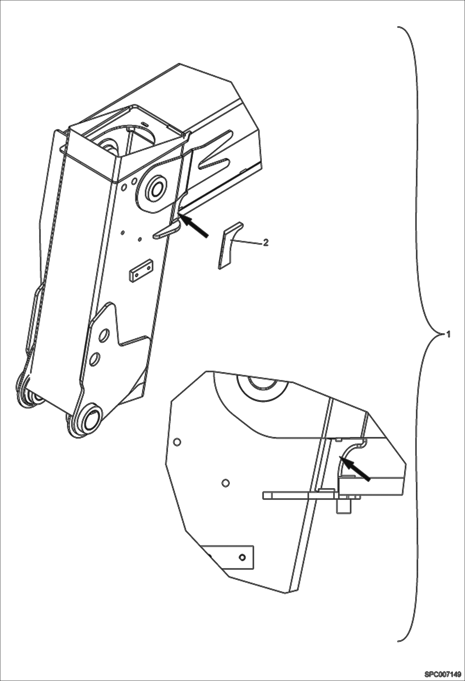 Схема запчастей Bobcat T40140 - BOOM HEAD REINFORCEMENT KIT (S/N 363311001 - 12000) ACCESSORIES & OPTIONS