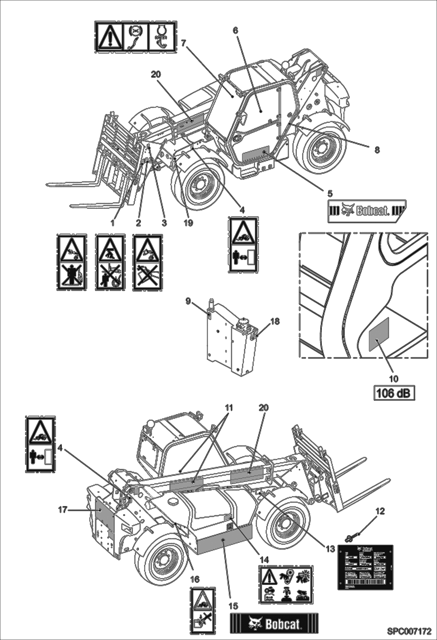 Схема запчастей Bobcat T3571 - BOBCAT DECALS ACCESSORIES & OPTIONS