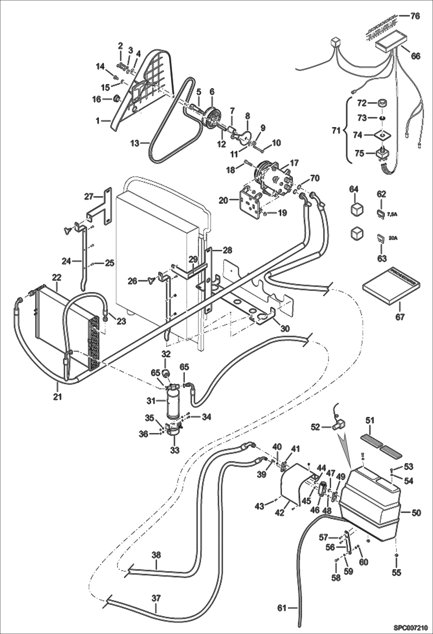 Схема запчастей Bobcat V518 - AIR CONDITIONING INSTALLATION ACCESSORIES & OPTIONS