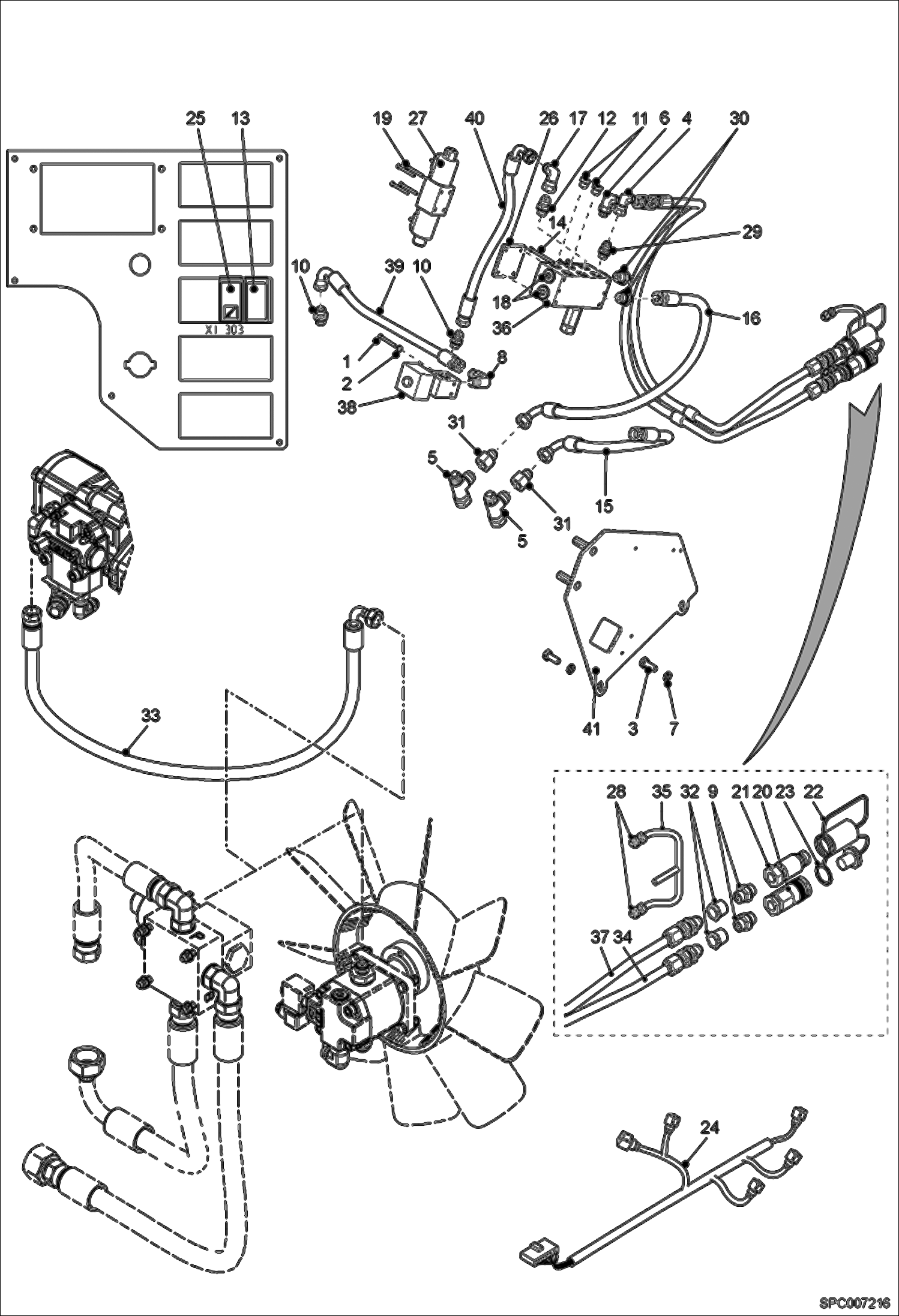 Схема запчастей Bobcat T2566 - REAR HYDRAULIC FUNCTION ACCESSORIES & OPTIONS