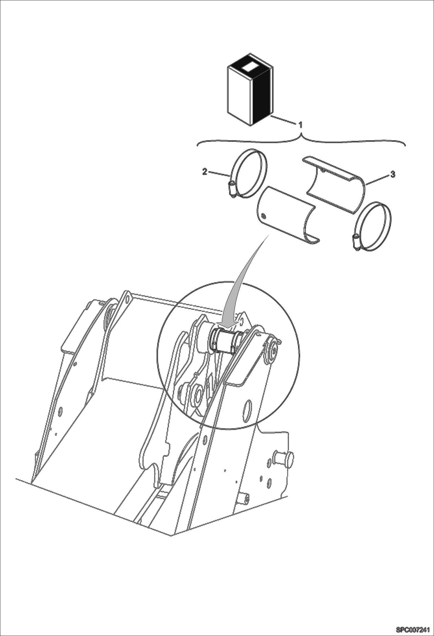 Схема запчастей Bobcat T3571L - BOOM PIVOT KIT FOR 7 METER BOOM ACCESSORIES & OPTIONS