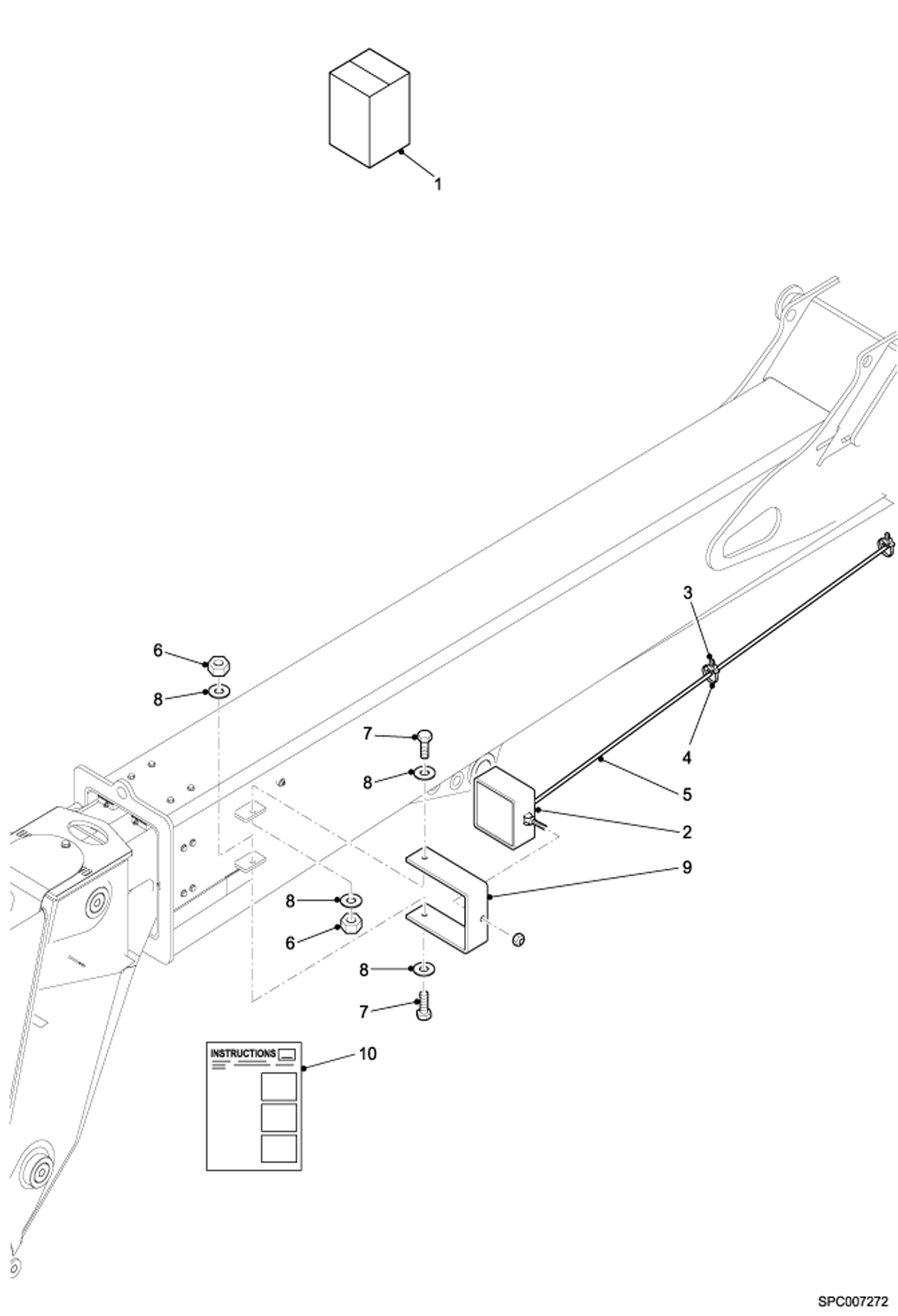 Схема запчастей Bobcat T2250 - BOOM WORK LIGHT KIT ACCESSORIES & OPTIONS