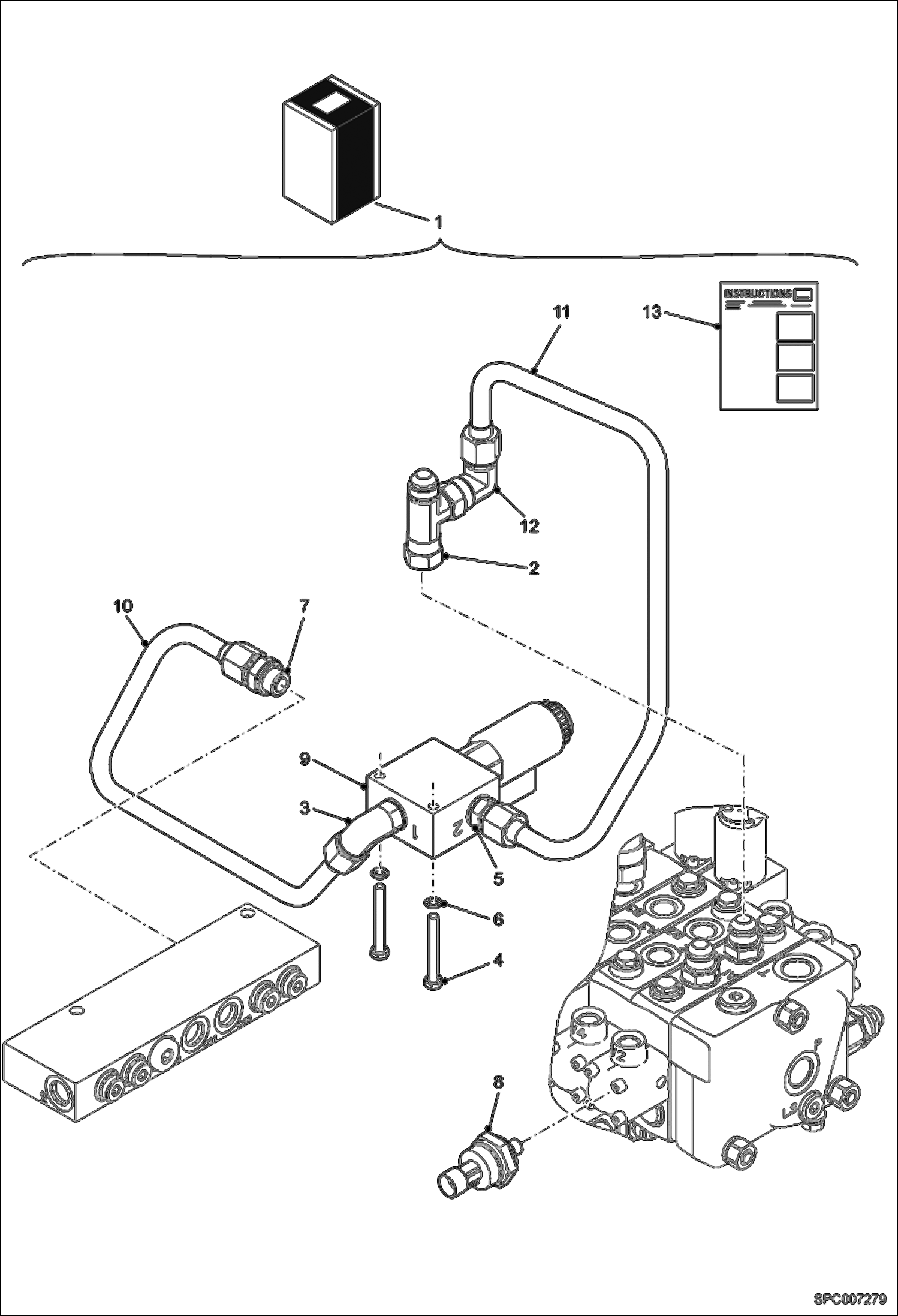 Схема запчастей Bobcat T2250 - HYDRAULIC CIRCUITRY (Boom Float Kit) (S/N AC1911001 - 11251) ACCESSORIES & OPTIONS