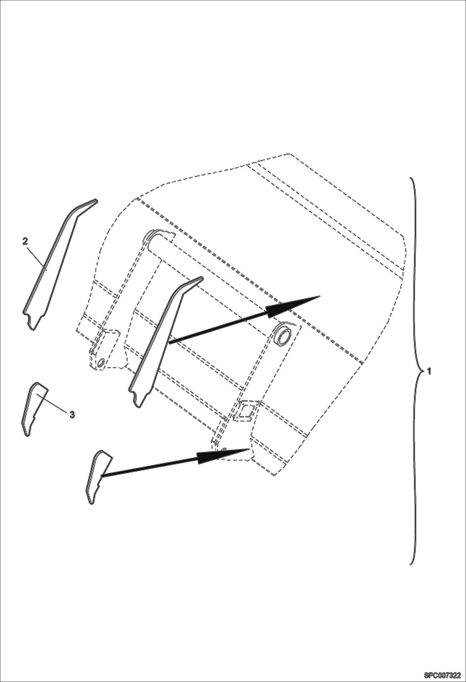 Схема запчастей Bobcat VR723 - BUCKET 2000L REINFORCMENT KIT ACCESSORIES & OPTIONS