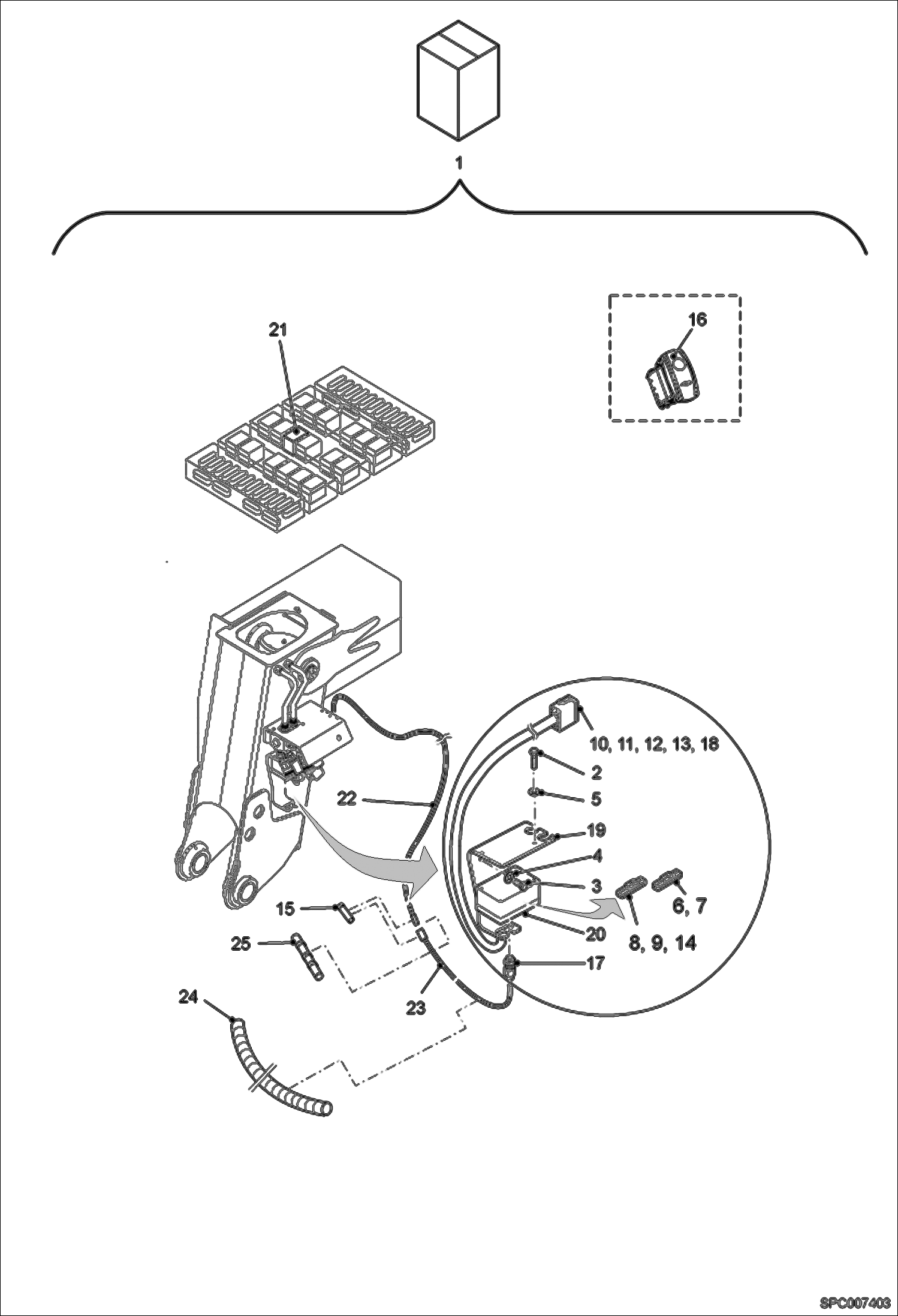 Схема запчастей Bobcat T35100SL - ELECTRICAL BOOM KIT ACCESSORIES & OPTIONS