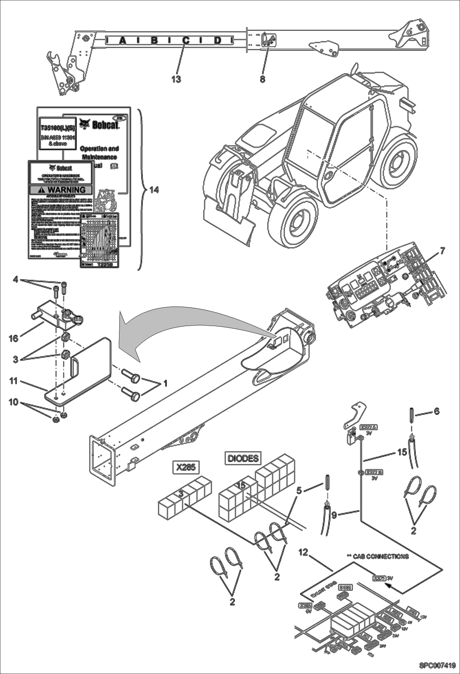 Схема запчастей Bobcat T35100L - LOCAL LEGISLATION COMPLIANCE SET (Australia) (S/N A8HD11001 - 14999, A8GW11001 - 14999, A8GT11001 - 14999) ACCESSORIES & OPTIONS