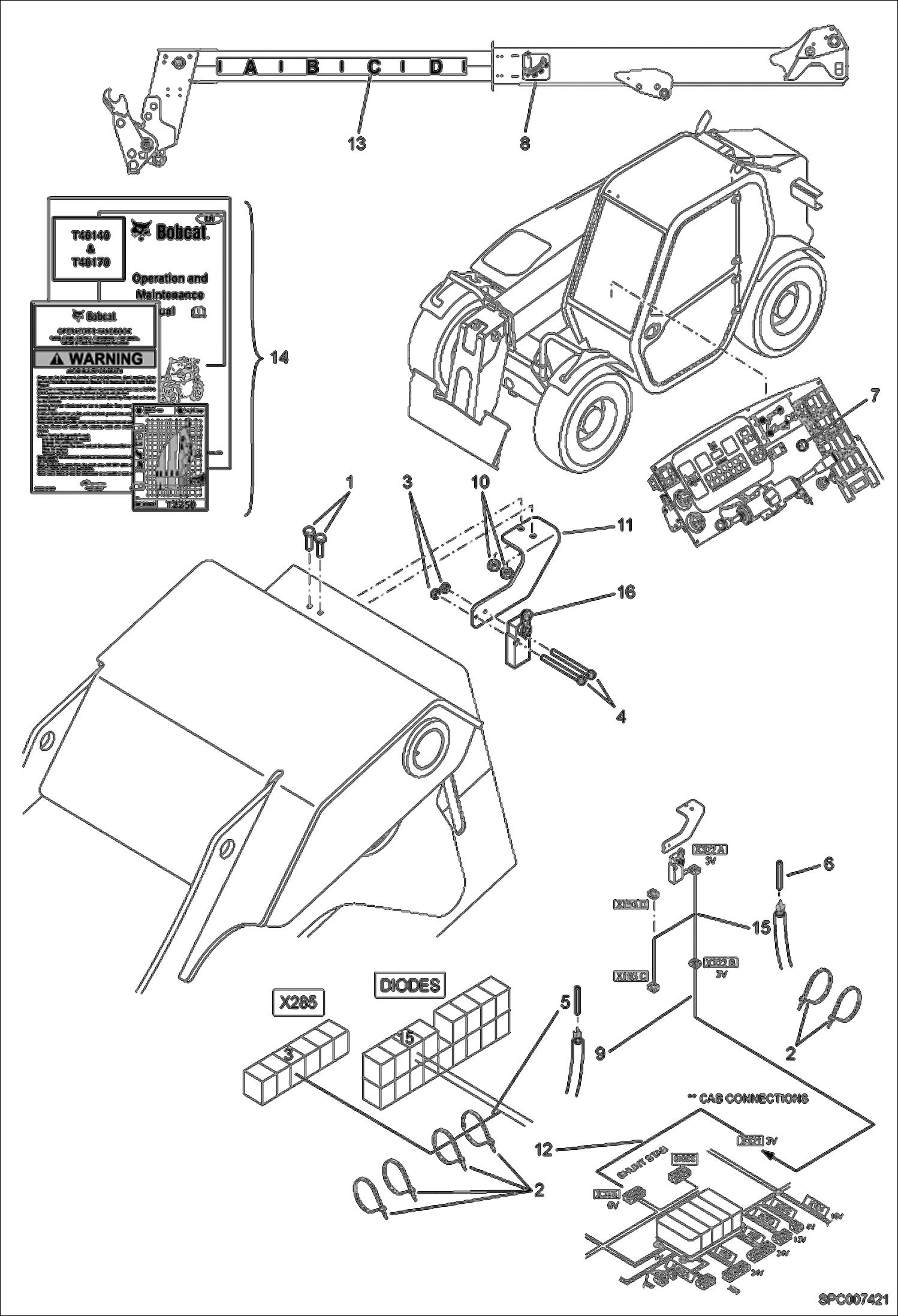 Схема запчастей Bobcat T40140 - LOCAL LEGISLATION COMPLIANCE SET (Australia) (S/N A8GA11001 - 14999, A8GB11001 - 14999) ACCESSORIES & OPTIONS