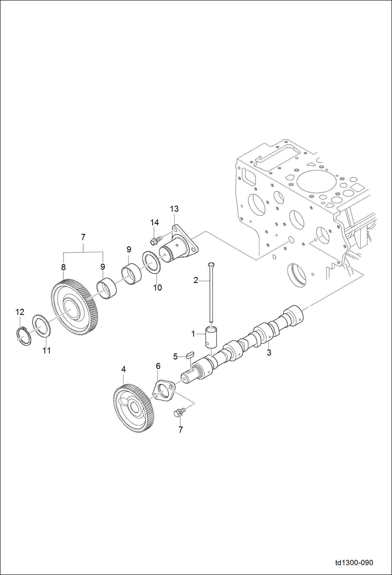 Схема запчастей Bobcat CT225 - CAMSHAFT GROUP (S/N A59B11001 & Above) POWER UNIT