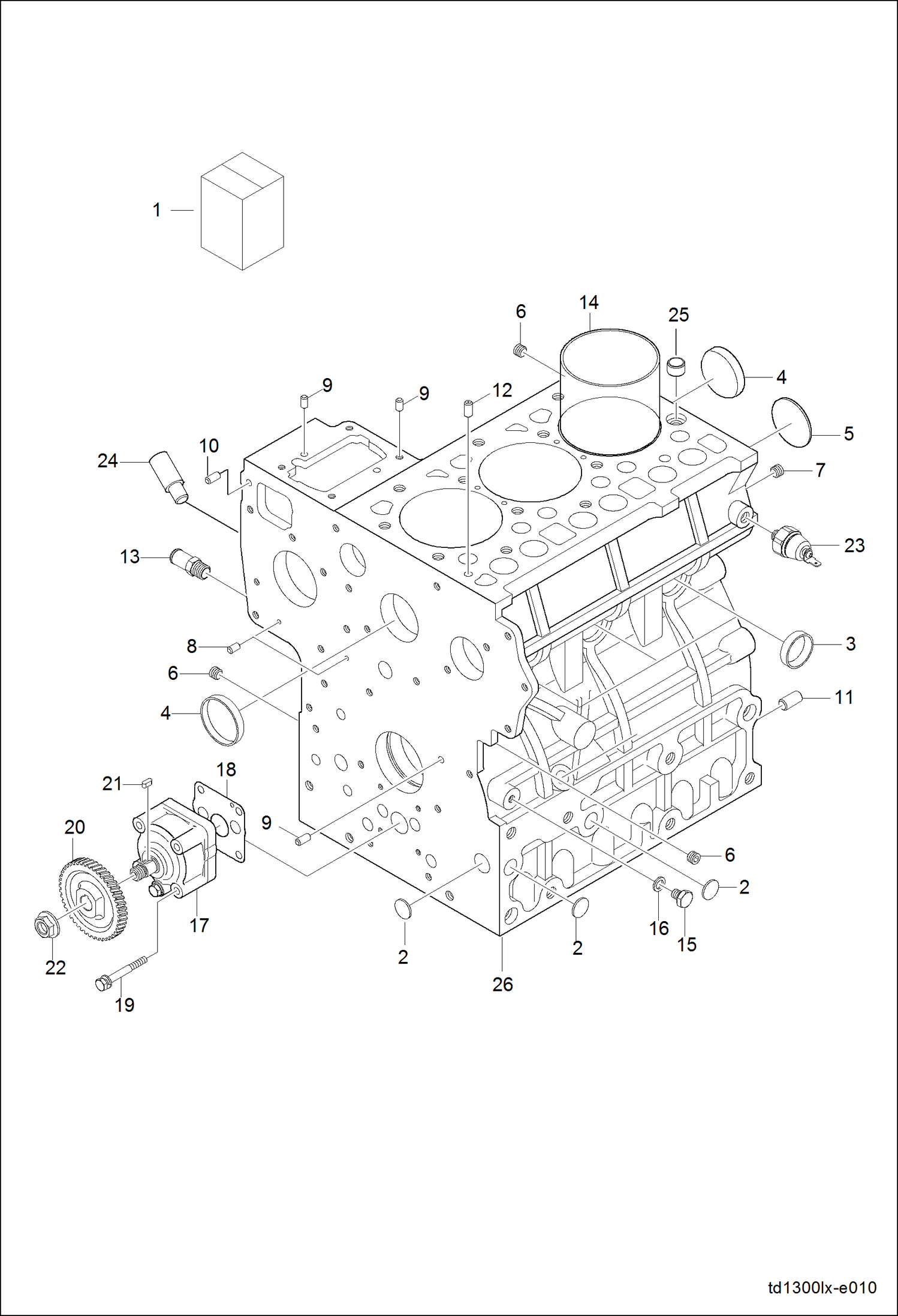 Схема запчастей Bobcat CT225 - CYLINDER BLOCK GROUP (S/N A59B11001 & Above) POWER UNIT