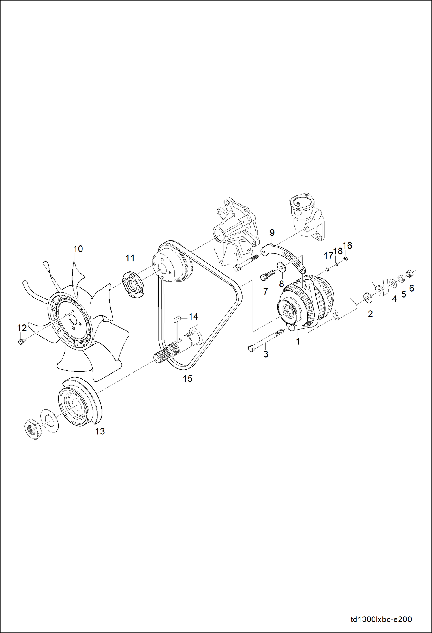 Схема запчастей Bobcat CT225 - ALTERNATOR GROUP (S/N A59B11001 & Above) POWER UNIT