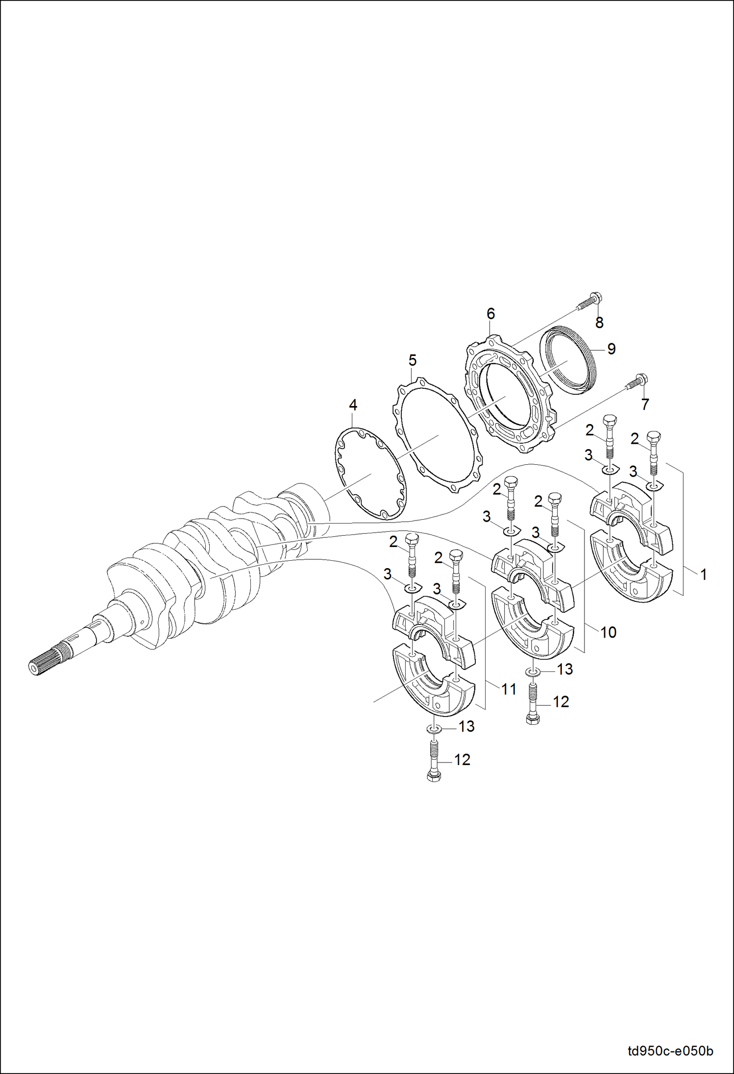 Схема запчастей Bobcat CT120 - MAIN BEARING CASE GROUP POWER UNIT