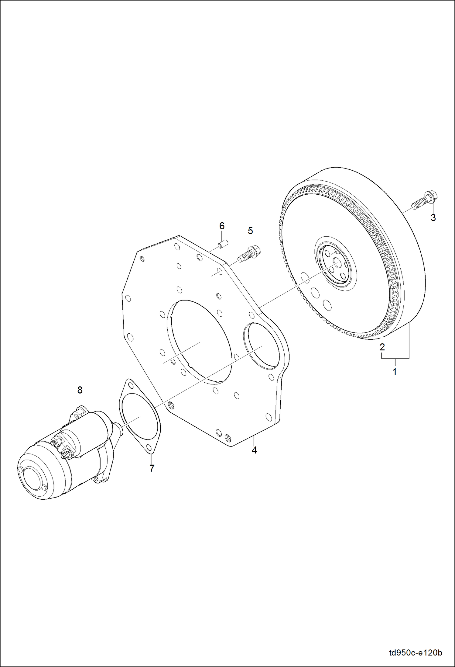 Схема запчастей Bobcat CT120 - FLYWHEEL GROUP POWER UNIT