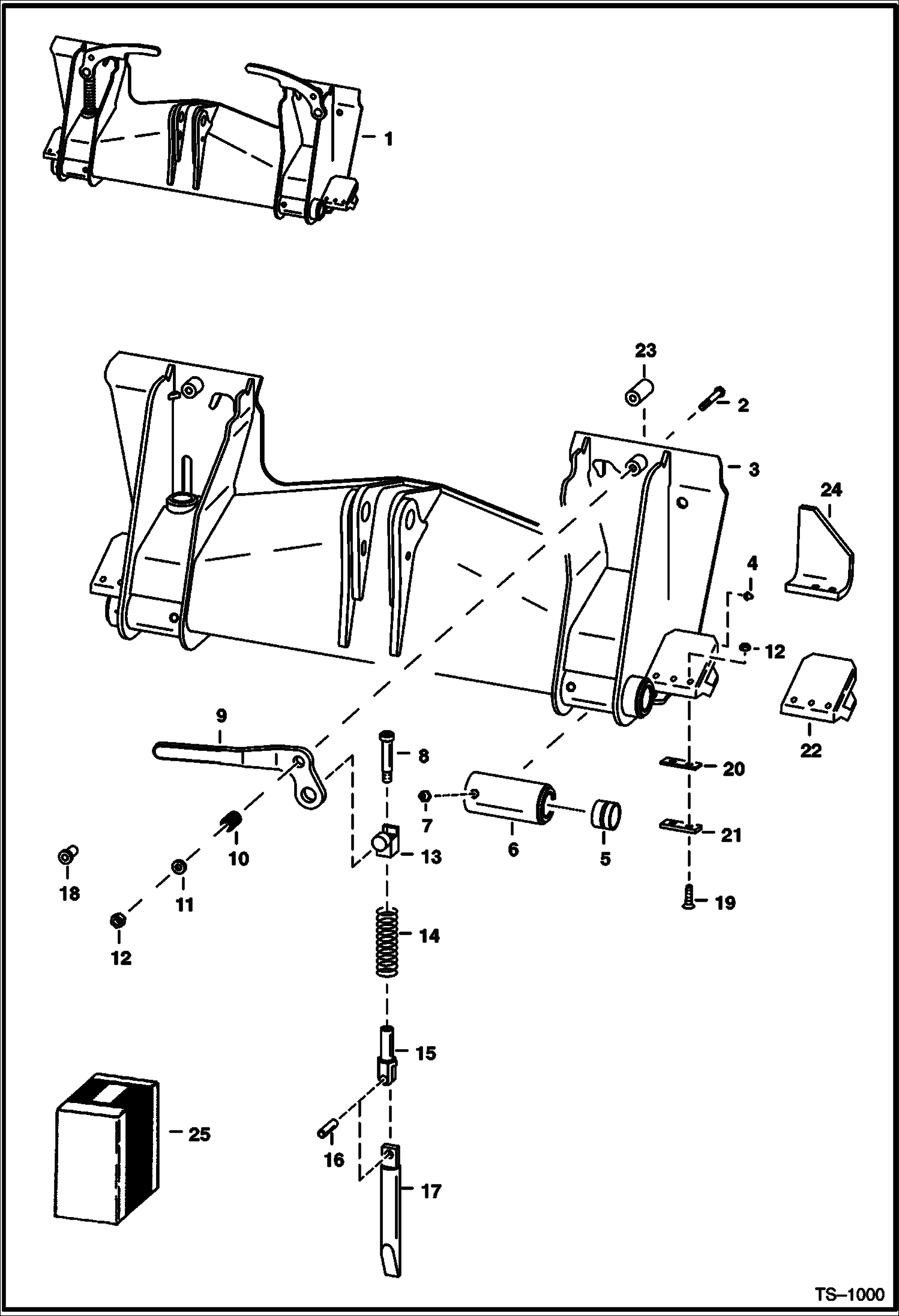 Схема запчастей Bobcat 800s - BOB-TACH MAIN FRAME