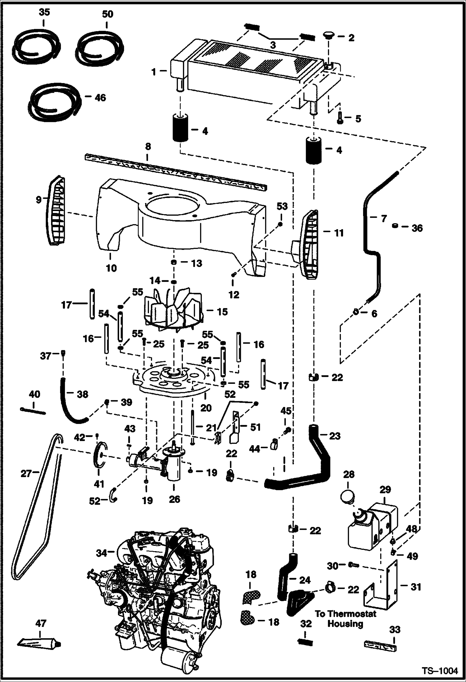 Схема запчастей Bobcat 800s - COOLING SYSTEM POWER UNIT