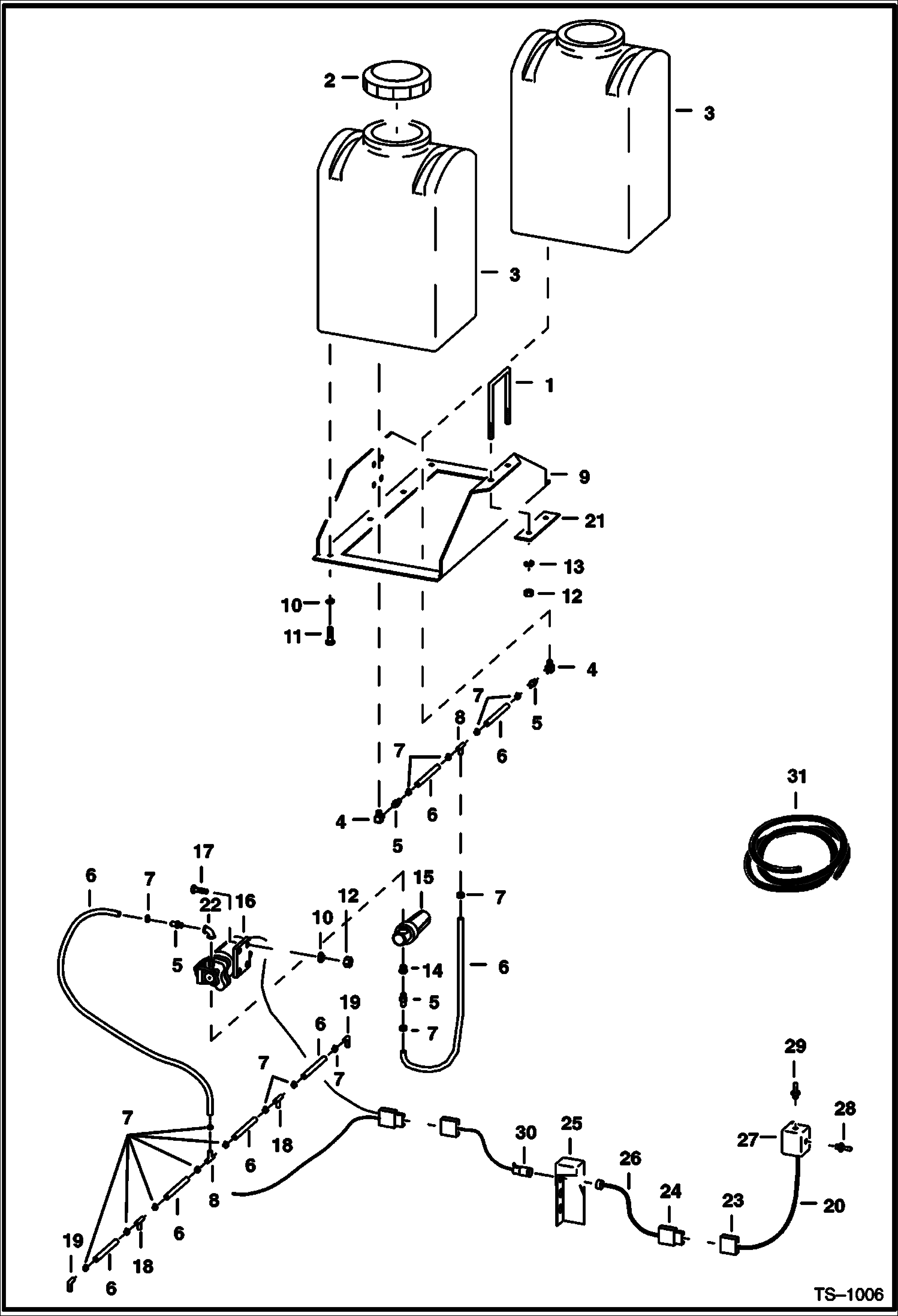 Схема запчастей Bobcat ANGLE BROOM - INDUSTRIAL BROOM (Water Attachment) (0687) Loader