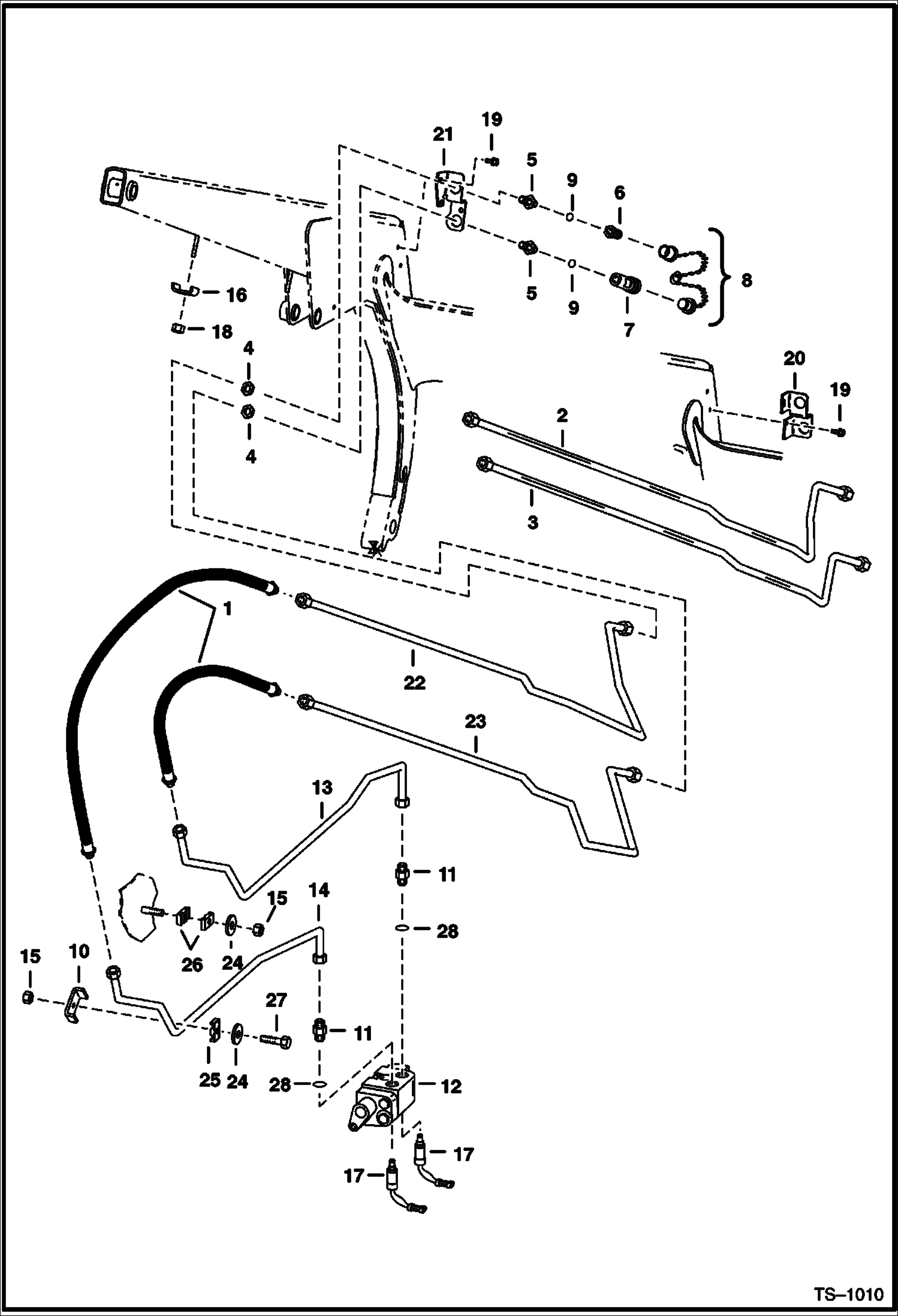 Схема запчастей Bobcat 800s - AUXILIARY HYDRAULICS HYDRAULIC SYSTEM