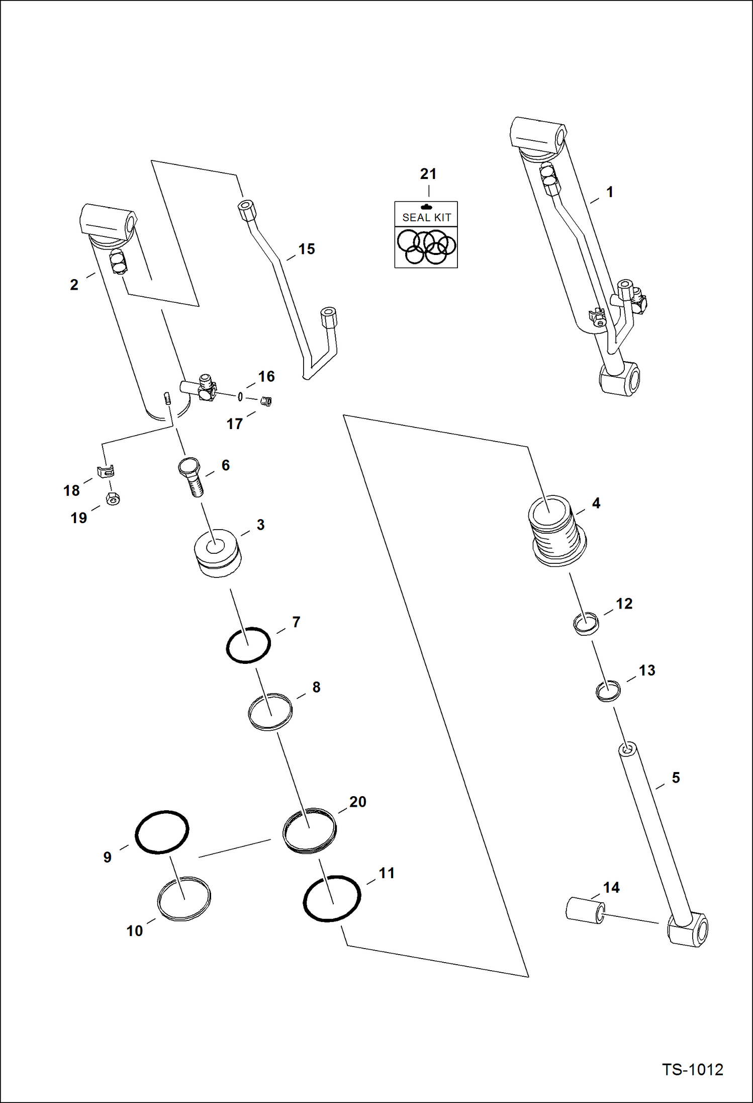 Схема запчастей Bobcat 700s - TILT CYLINDER HYDRAULIC SYSTEM