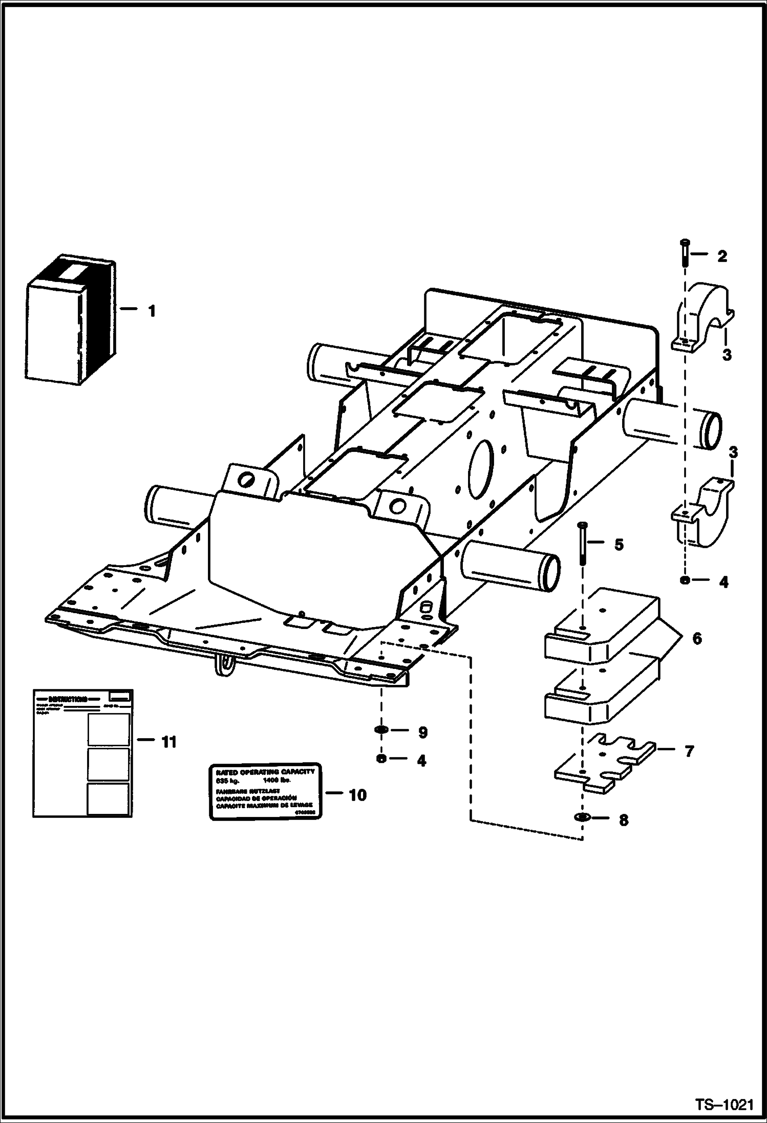 Схема запчастей Bobcat 700s - COUNTERWEIGHT KIT (1800 lb.) (S/N 5096 12232 & Bel.) ACCESSORIES & OPTIONS