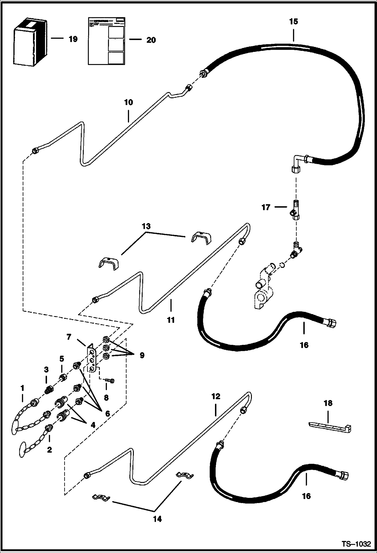 Схема запчастей Bobcat 900s - AUXILIARY HYDRAULIC CIRCUITRY (LaBounty Shear) ACCESSORIES & OPTIONS