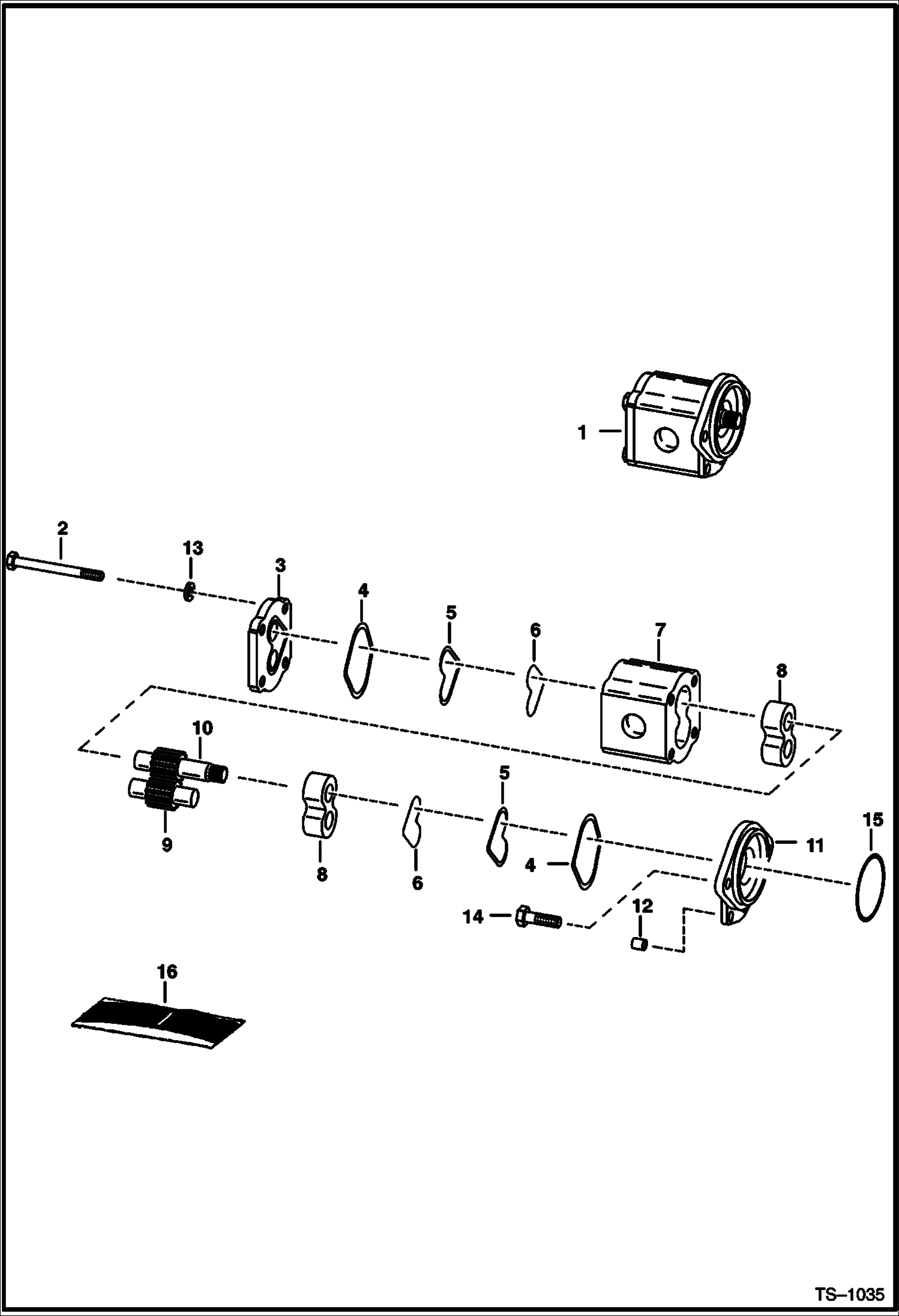 Схема запчастей Bobcat 600s - GEAR PUMP (B5501-30574) (Gray) HYDROSTATIC SYSTEM