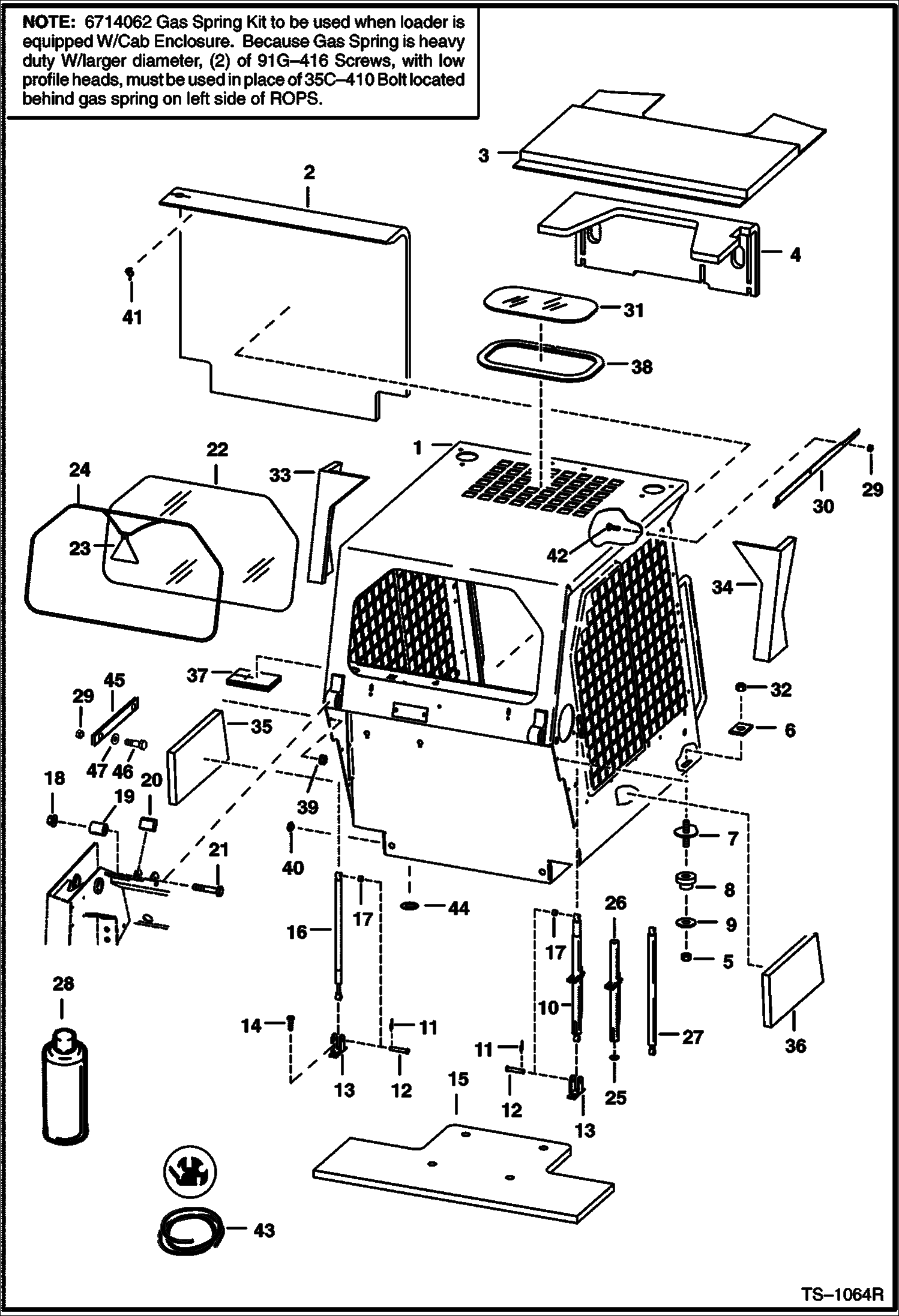 Схема запчастей Bobcat 500s - OPERATOR CAB MAIN FRAME