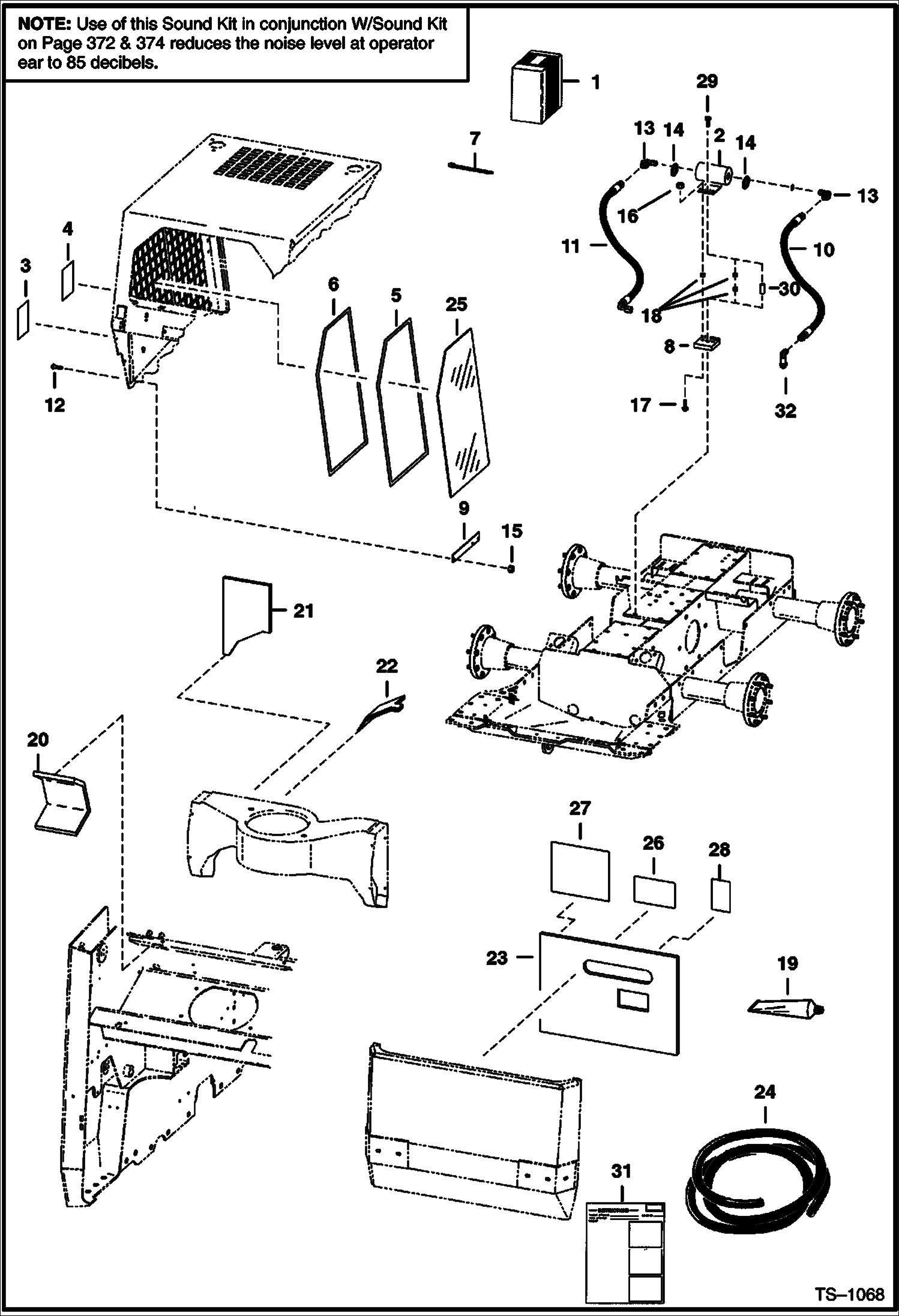 Схема запчастей Bobcat 800s - EUROPEAN ACCESSORIES (Sound Option) (SEE NOTE) ACCESSORIES & OPTIONS