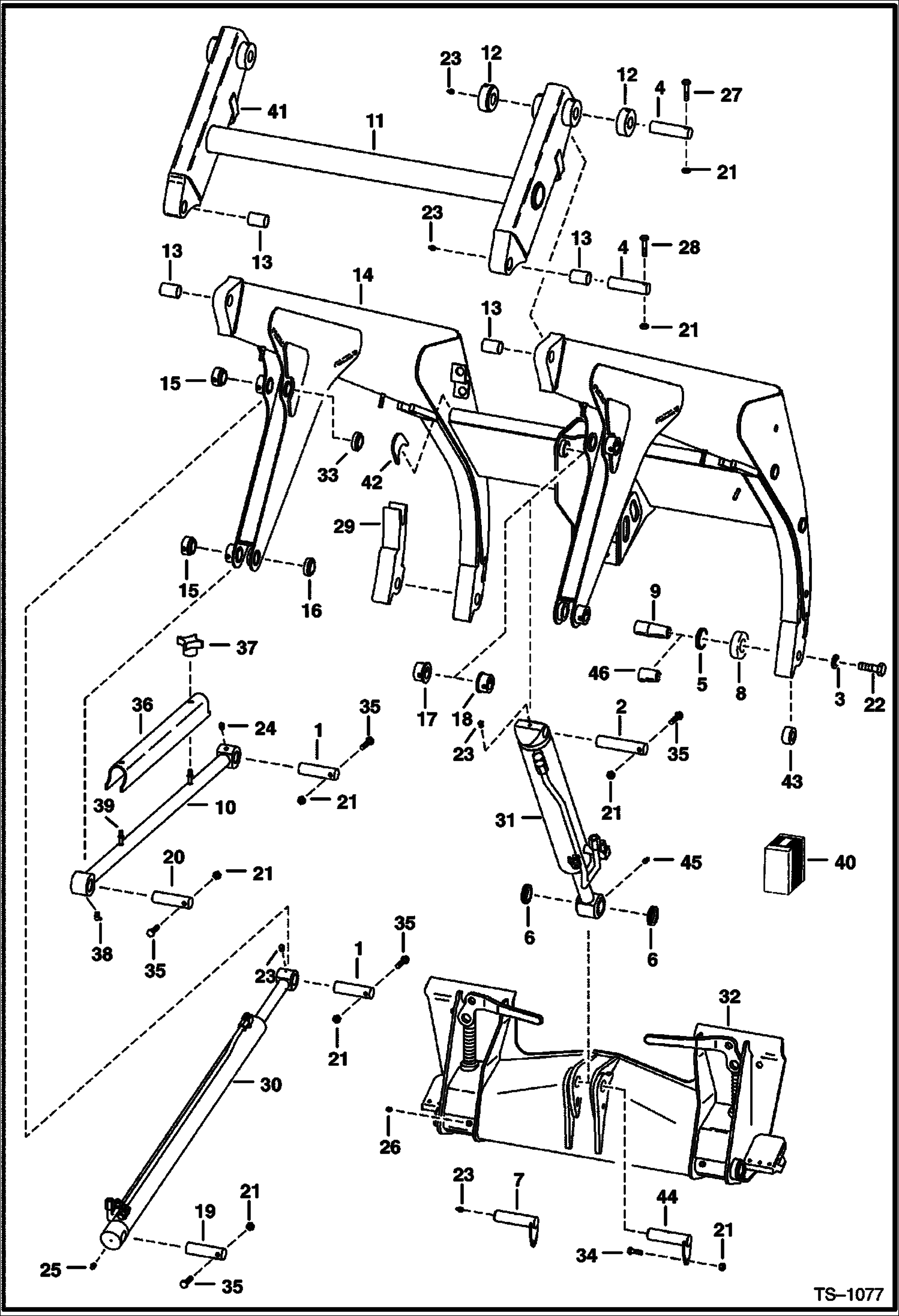 Схема запчастей Bobcat 700s - LIFT ARMS & BOBTACH MAIN FRAME