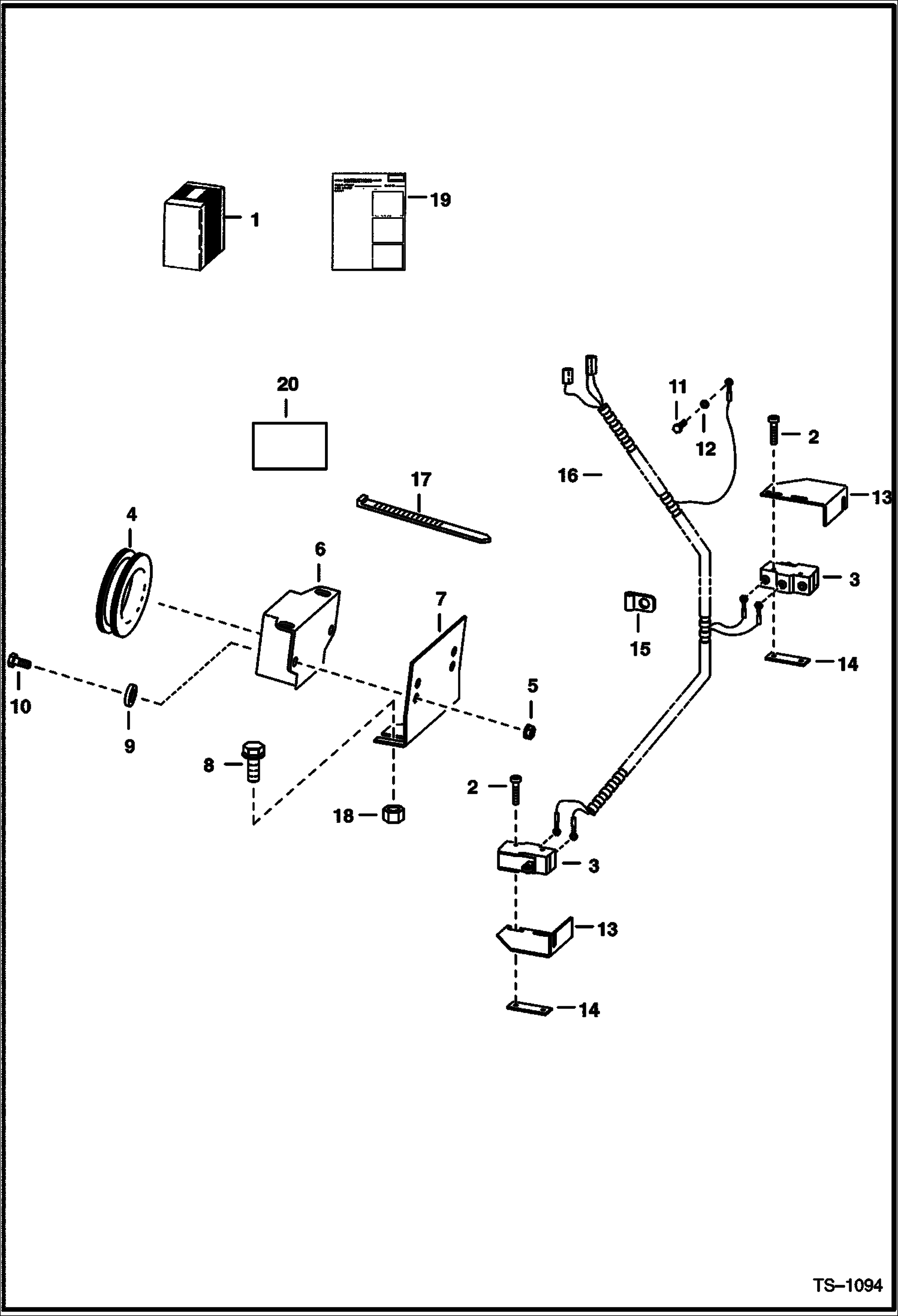 Схема запчастей Bobcat 800s - BACK-UP ALARM KIT (For 2-Piece Rear Door) (Cable Steering) (S/N 5144 15609, 5145 11106, 5146 11152 & Below) ACCESSORIES & OPTIONS