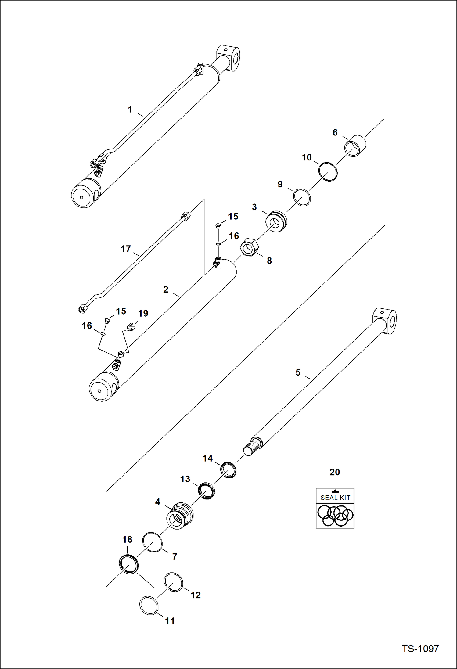 Схема запчастей Bobcat 500s - LIFT CYLINDER HYDRAULIC SYSTEM