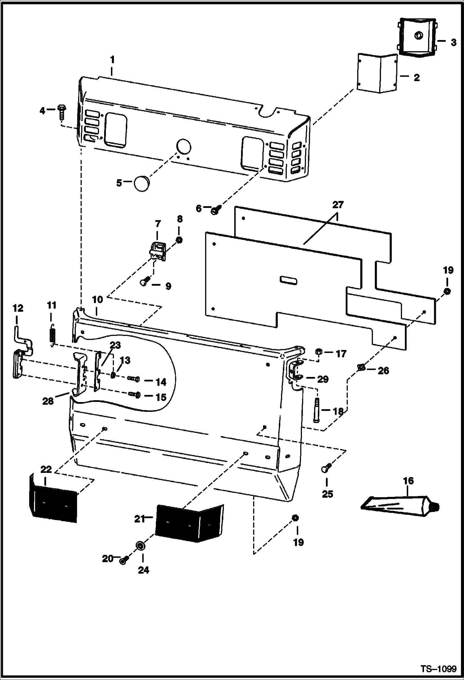 Схема запчастей Bobcat 800s - REAR DOOR MAIN FRAME