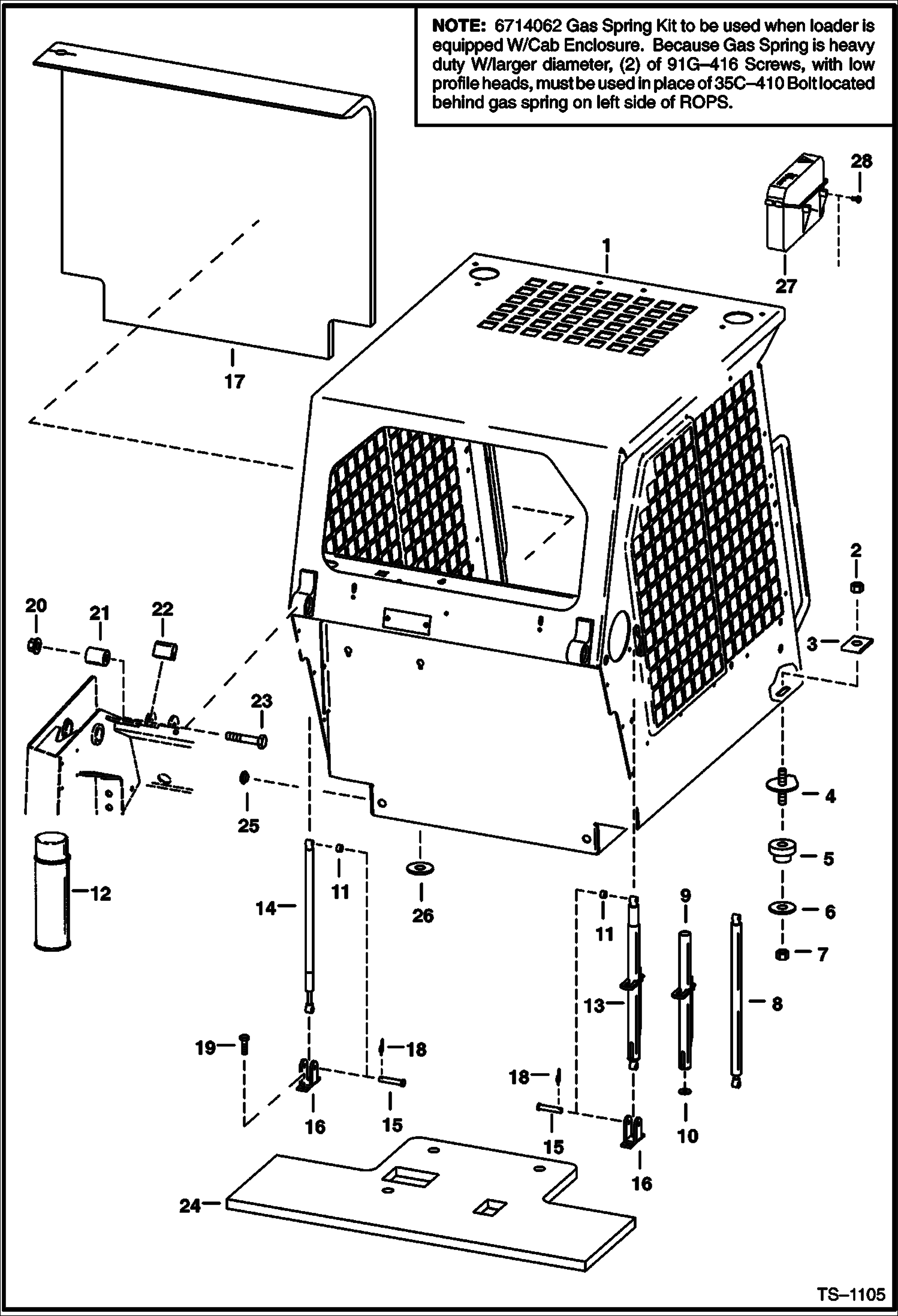 Схема запчастей Bobcat 700s - OPERATOR CAB MAIN FRAME